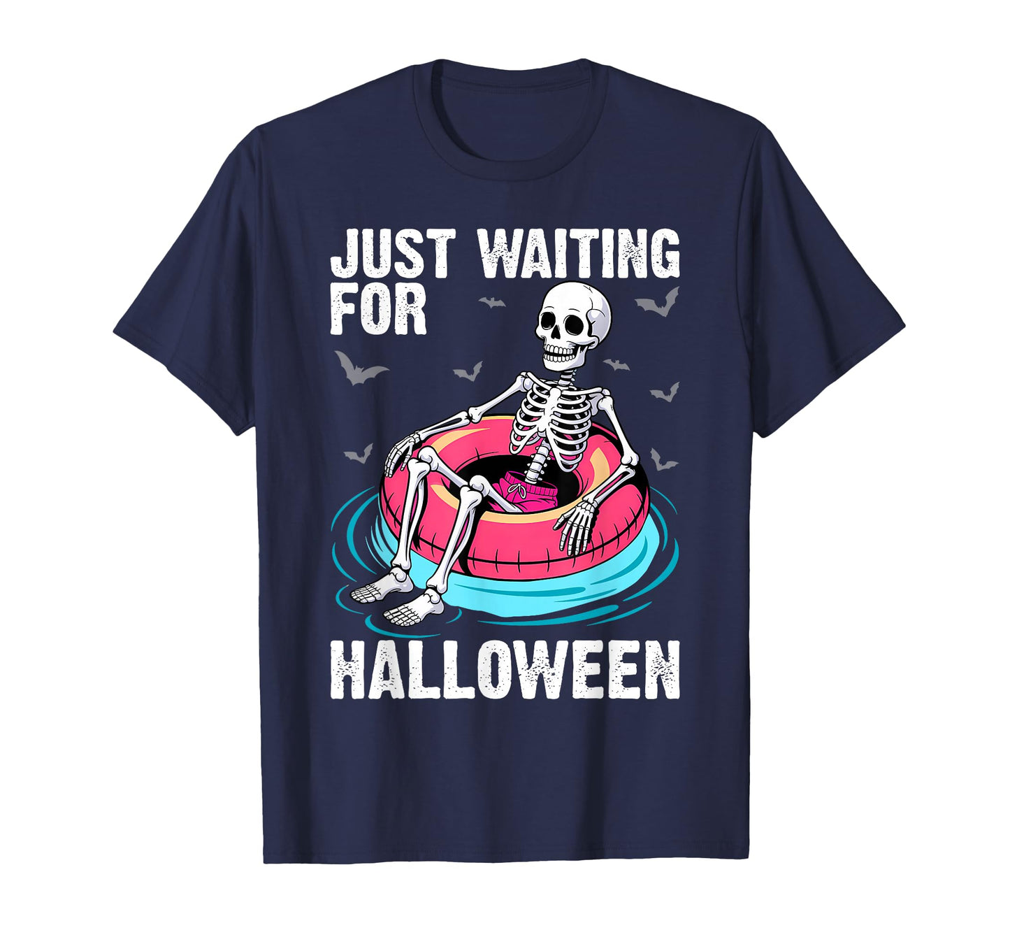 Just Waiting for Spooky Skeleton Summer Halloween T-Shirt