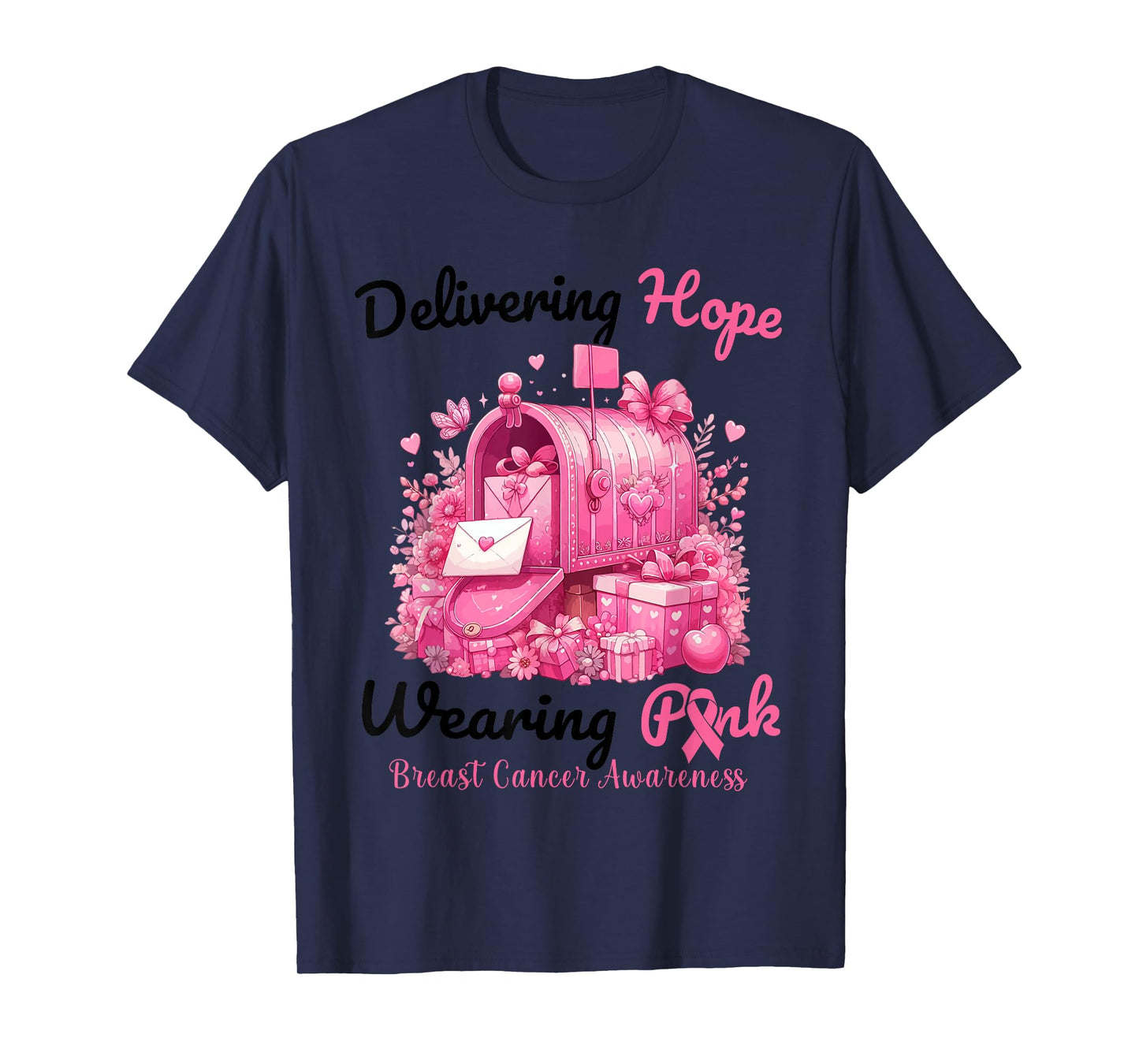 Postal Carrier Breast Cancer Awareness October We Wear Pink T-Shirt