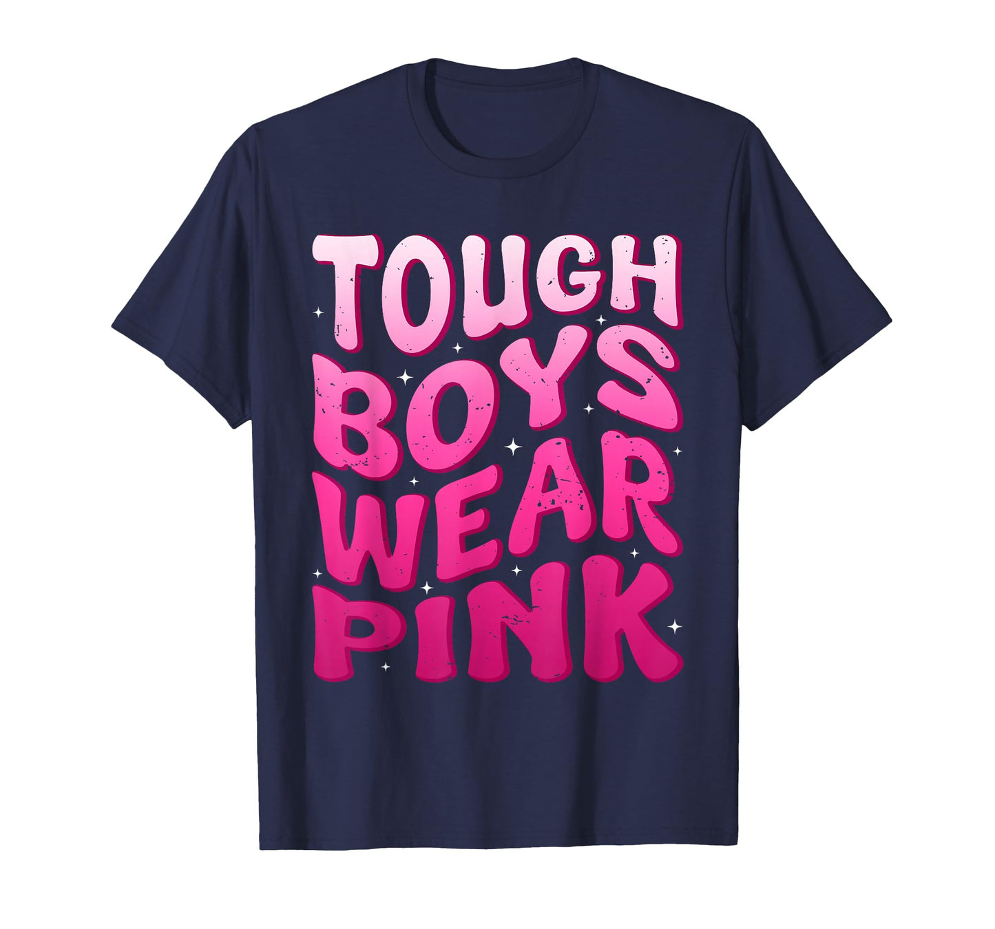 Tough Boys Wear Pink Funny Breast Cancer Awareness Men Kids T-Shirt