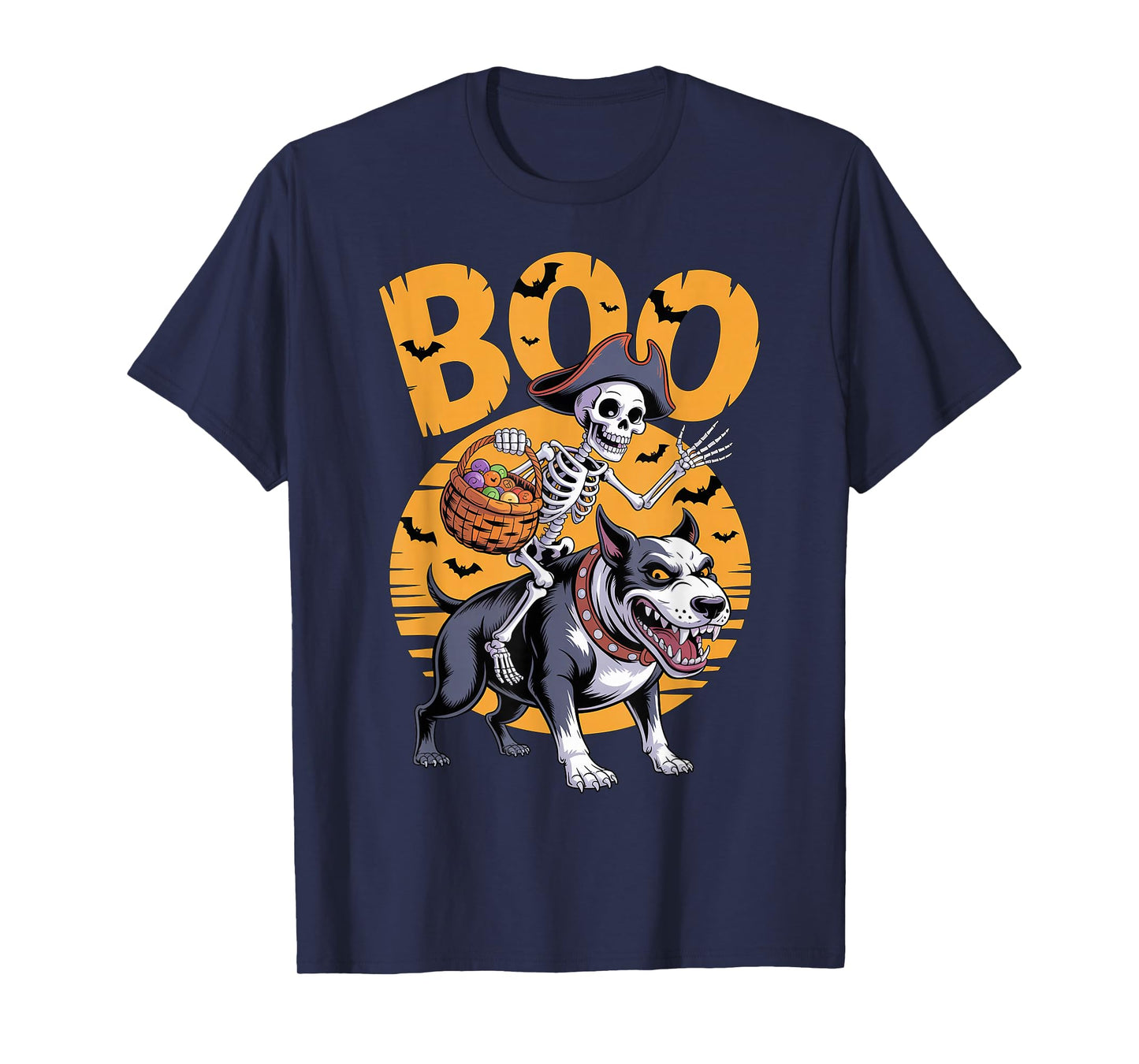 Spooky Bull Terrier Costume on Boo Bull Terrier Halloween T-Shirt