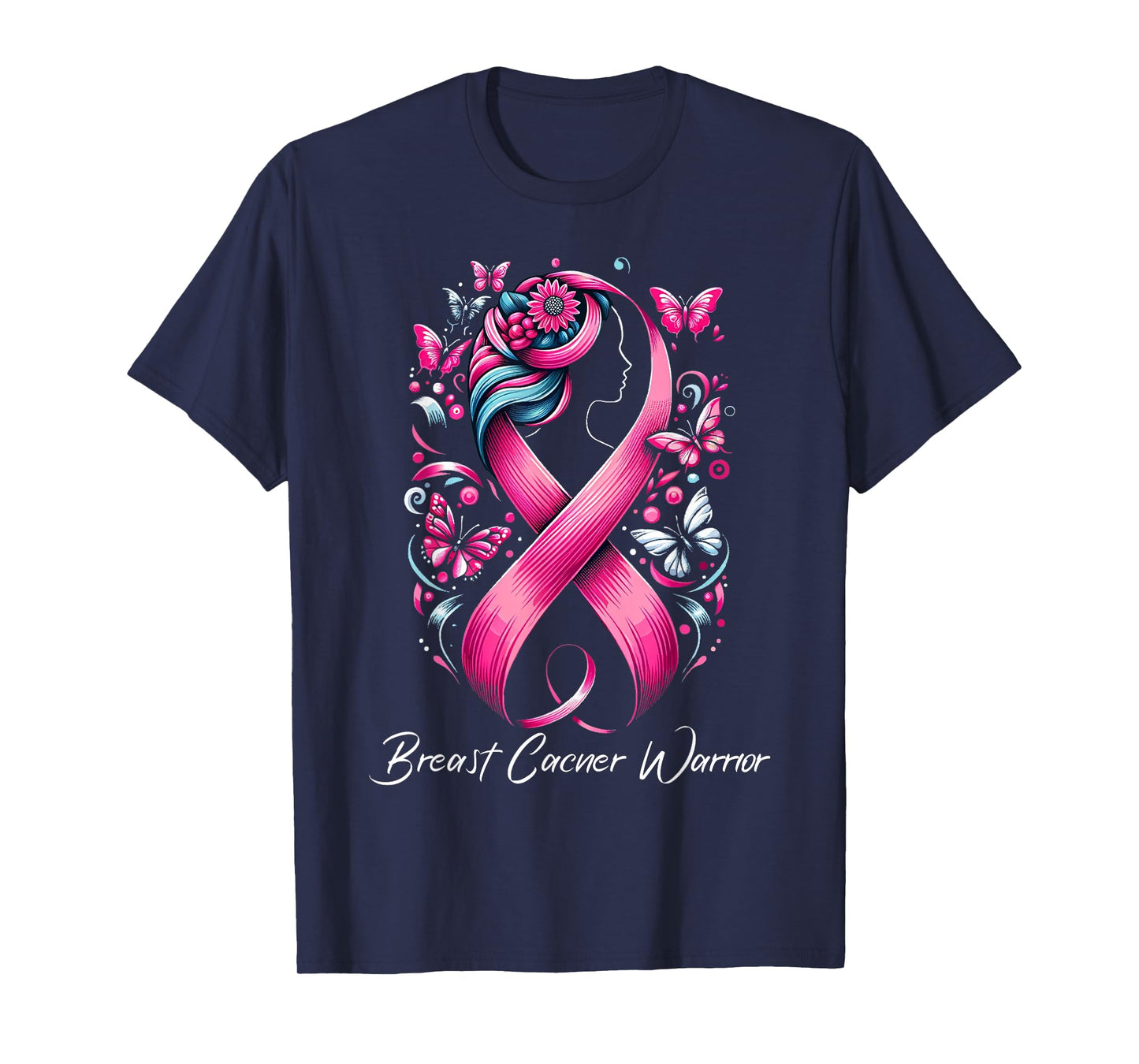 Faith Hope Love Ribbon Breast Cancer Awareness Warrior Pink T-Shirt