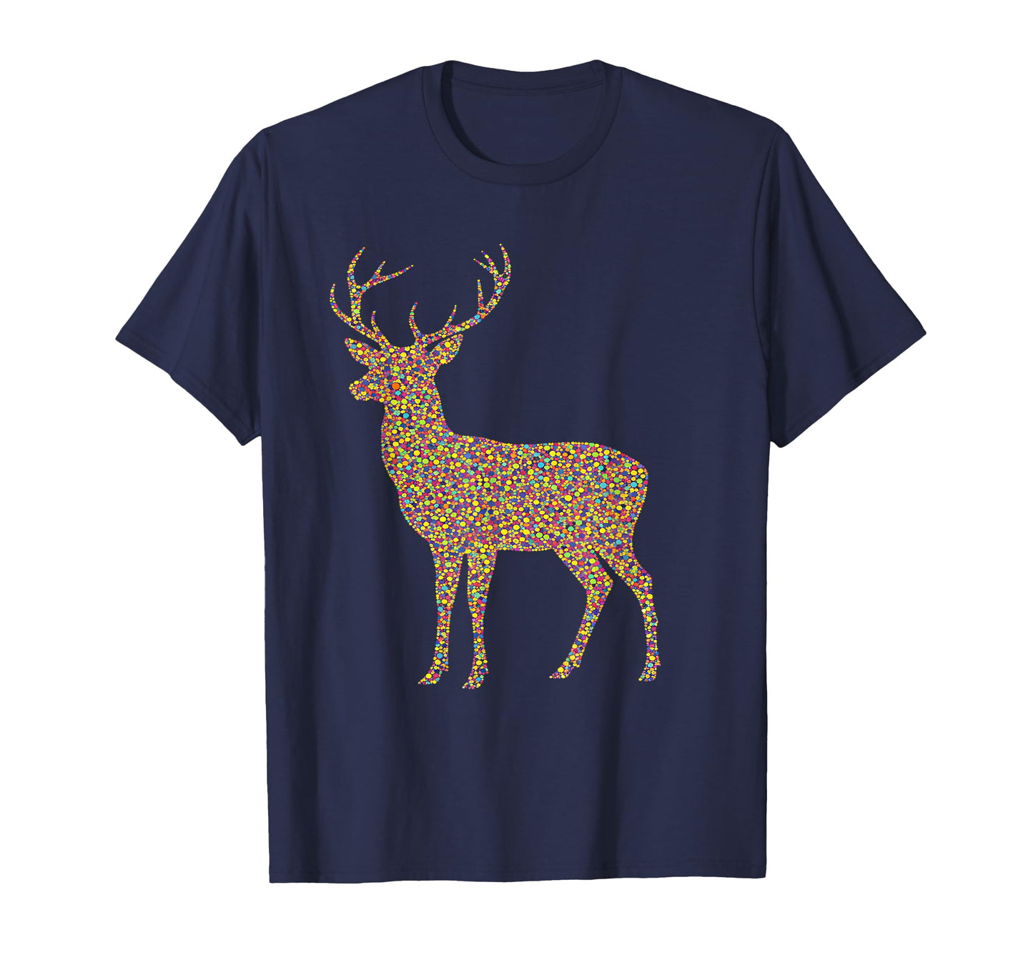 Colorful Deer Lover Rainbow Retro Style Colorful Dots T-Shirt