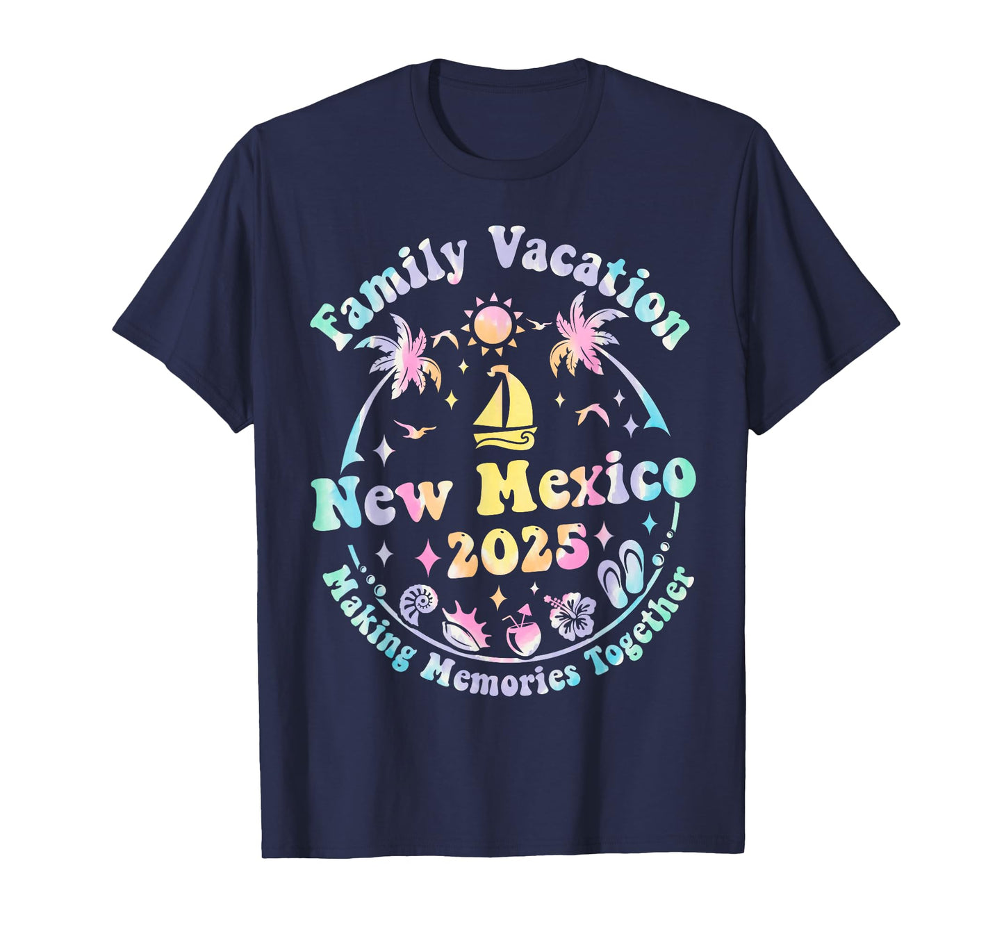 Family Vacation New Mexico 2025 Matching Summer Trip Groovy T-Shirt
