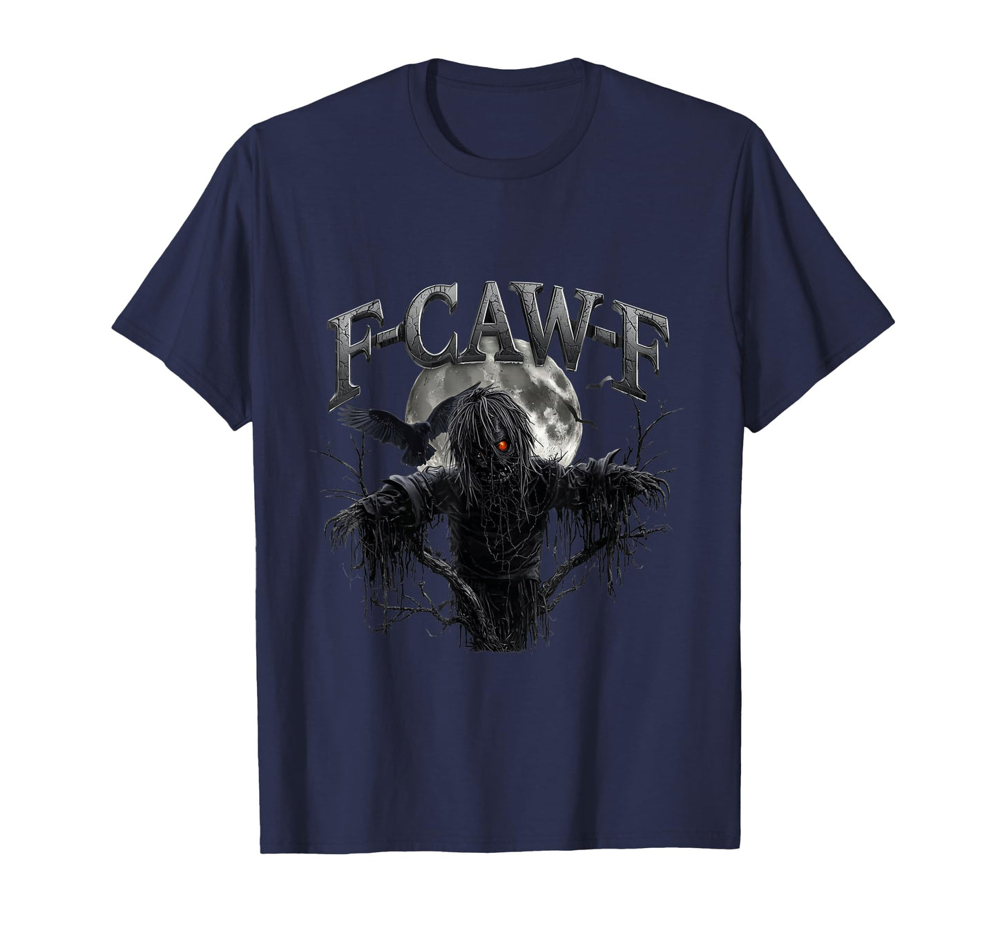 Spooky F-Caw-F Scarecrow Halloween Gothic Moon Women Men T-Shirt