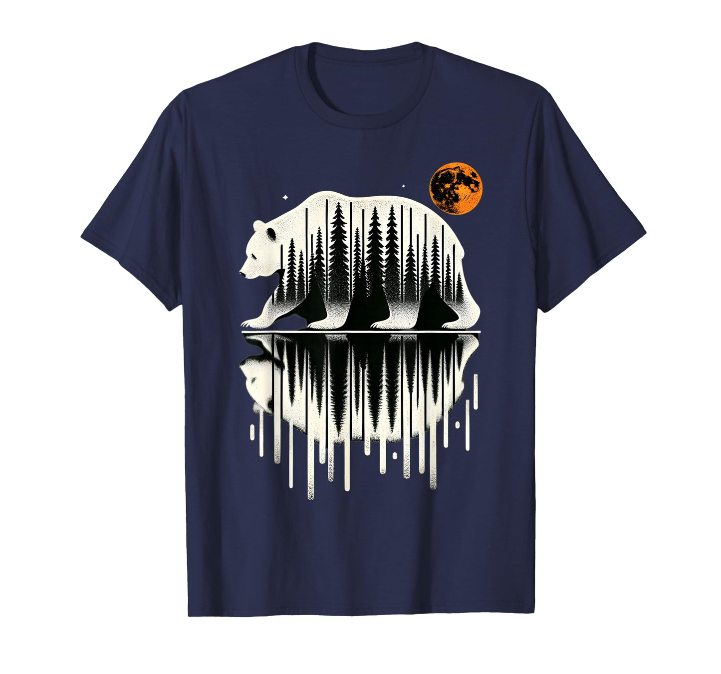 Pine Tree Silhouette Reflection Sunset Wilderness Hiking T-Shirt
