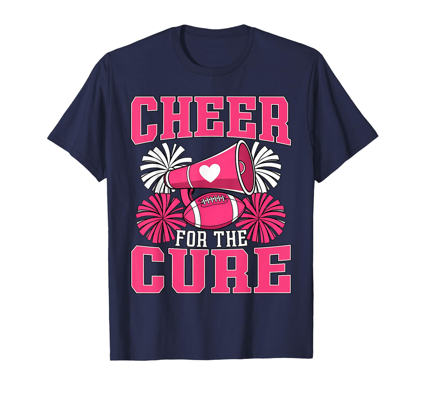 Cheer for The Cure Breast Cancer Awareness Cheerleader Funny T-Shirt