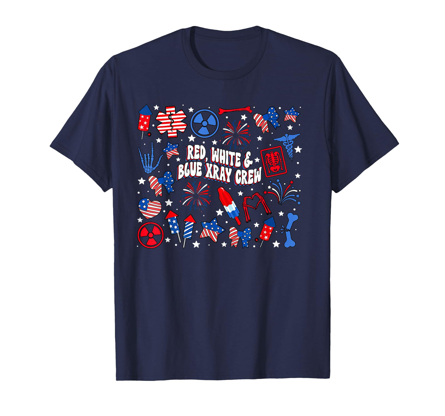 Red White Blue Xray Crew Radiology Technologist 4th Of July T-Shirt