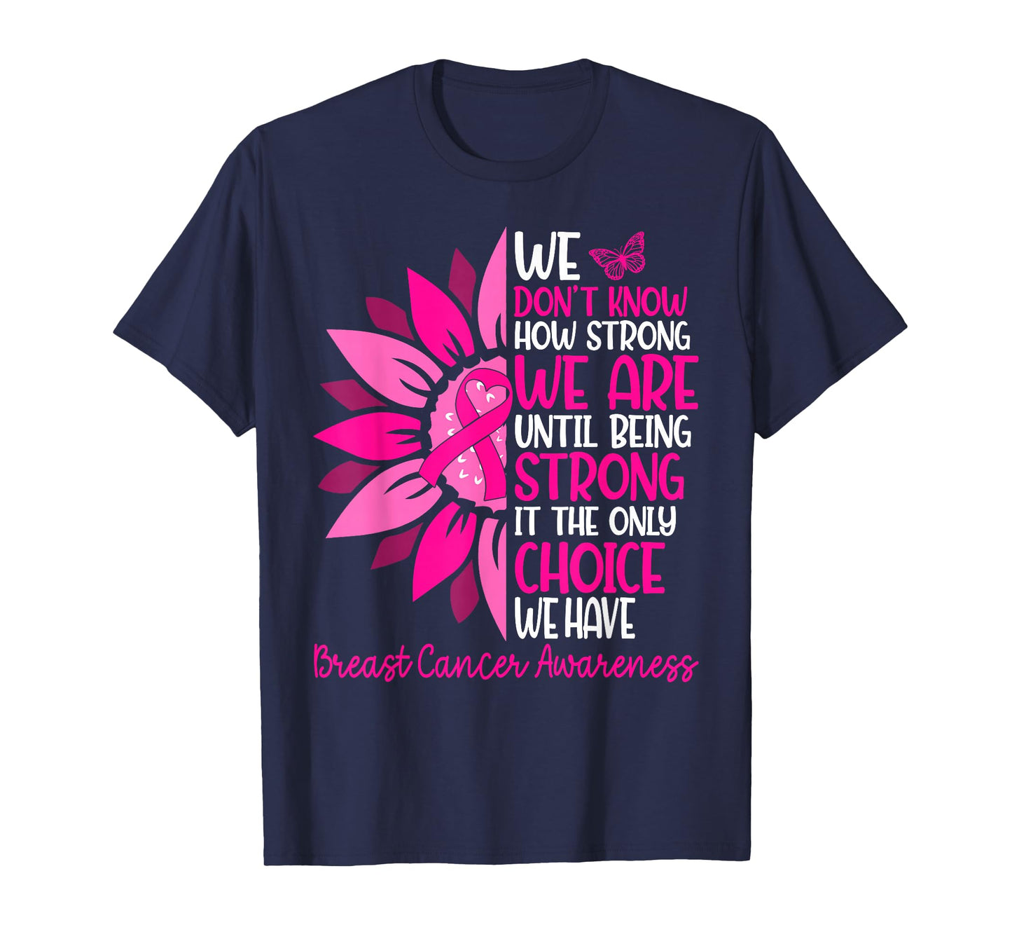 Sunflower Motivational Support Squad Breast Cancer Awareness T-Shirt