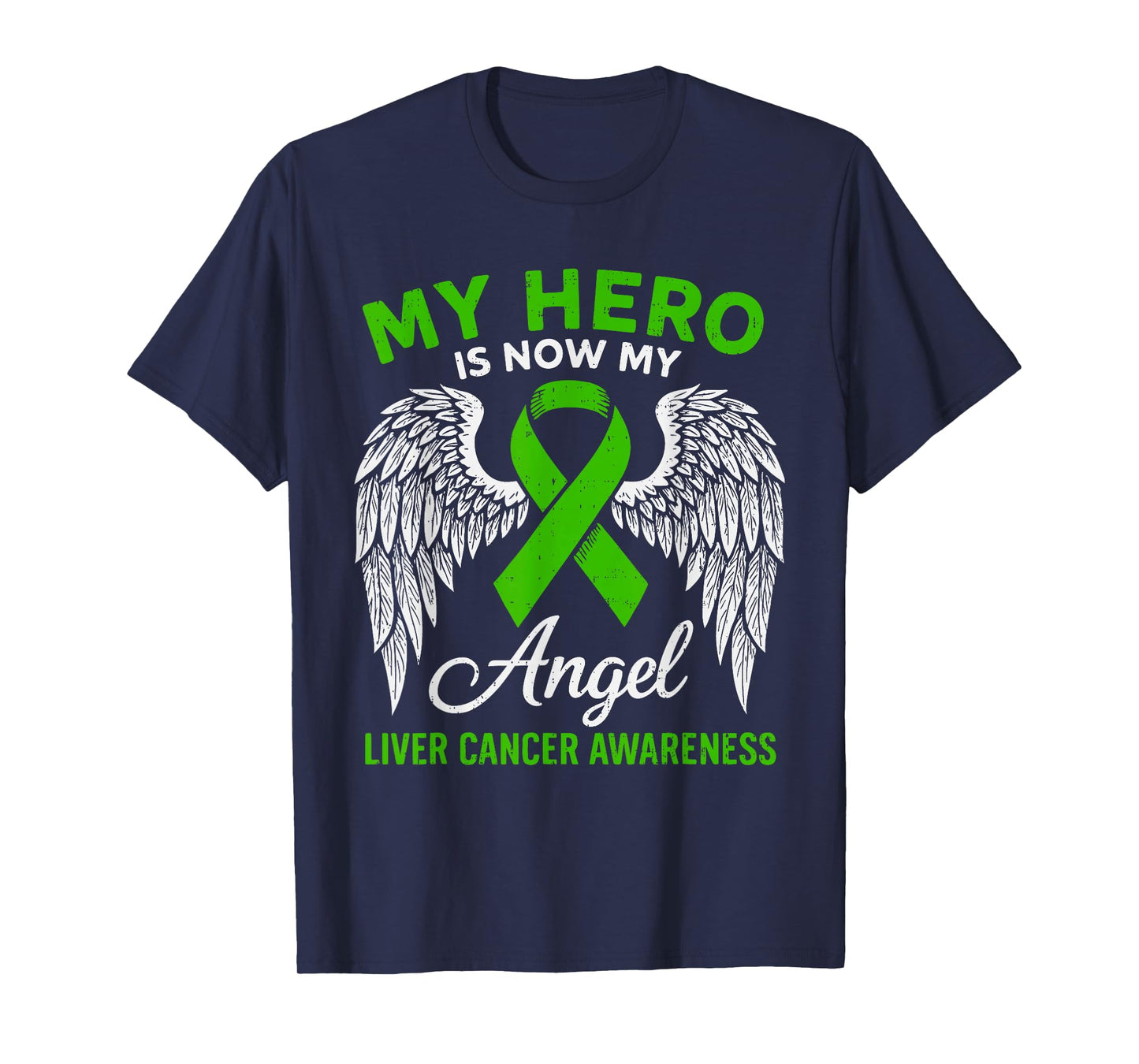 Liver Cancer Awareness Remembrance Ribbon Green Adult Kids T-Shirt