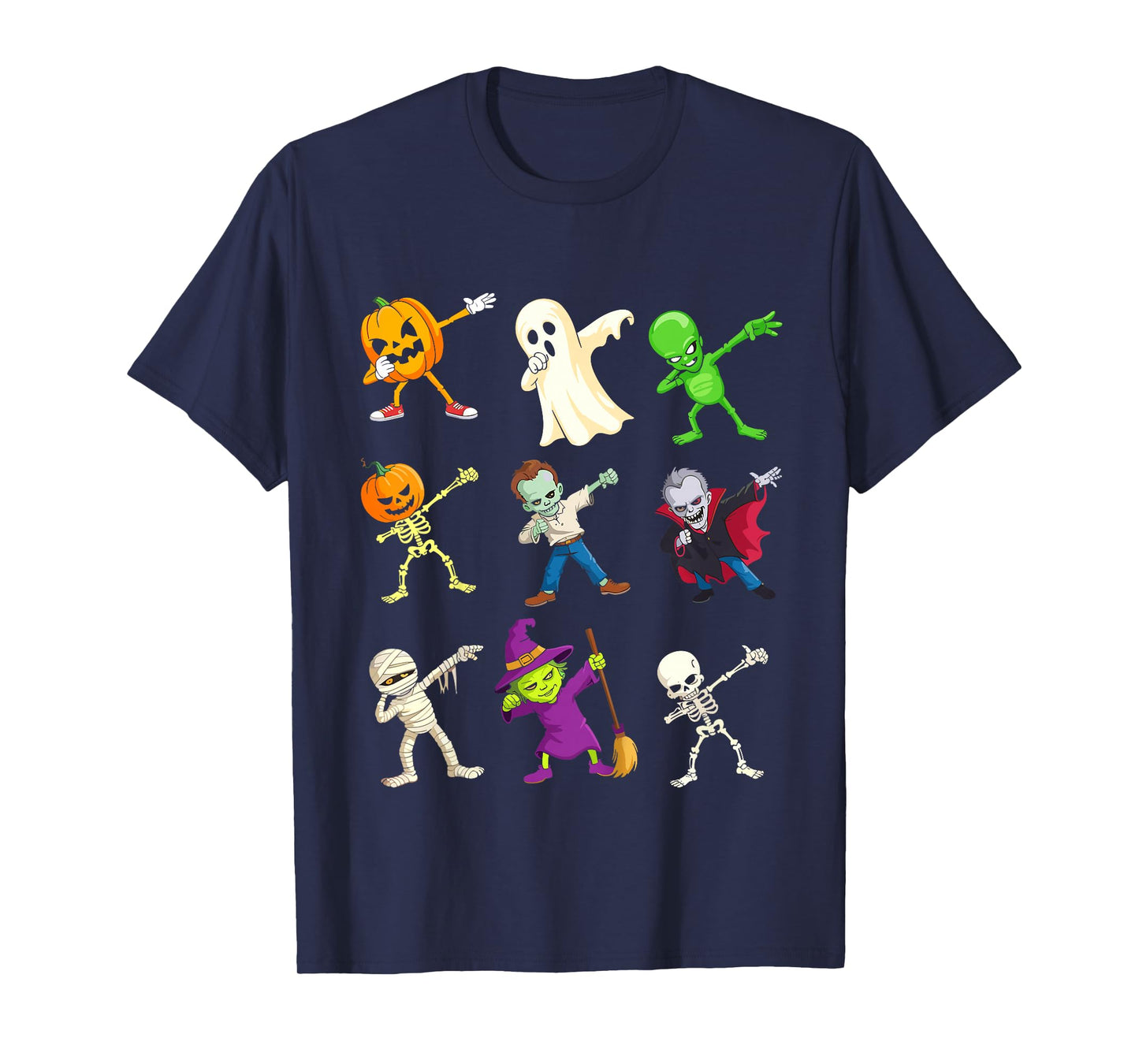Kids Halloween Dab Pumpkin Skeleton Ghost Alien Zombie Costume T-Shirt