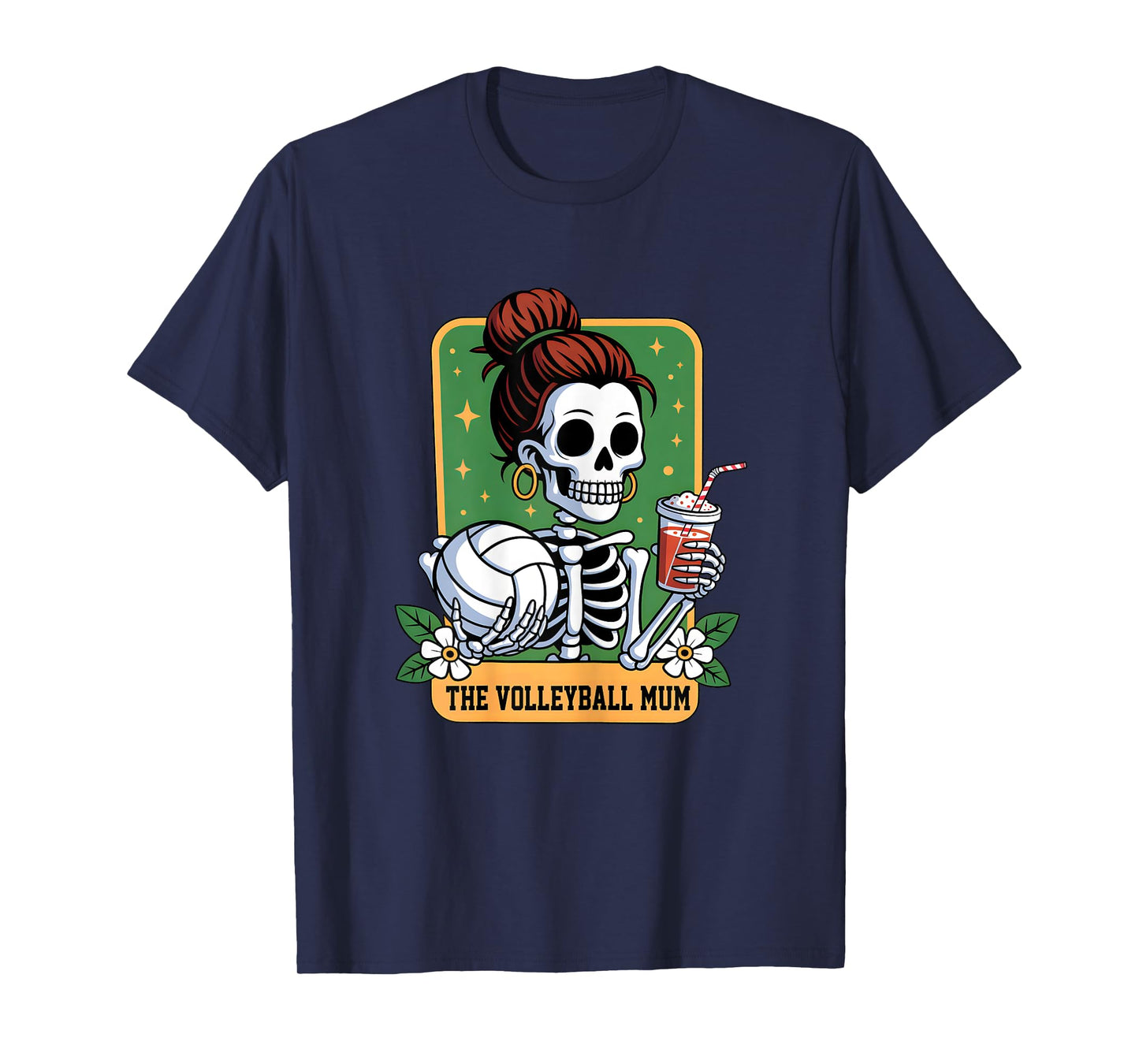 The Volleyball Mum Tarot Card Skeleton Game Day Proud Mums T-Shirt