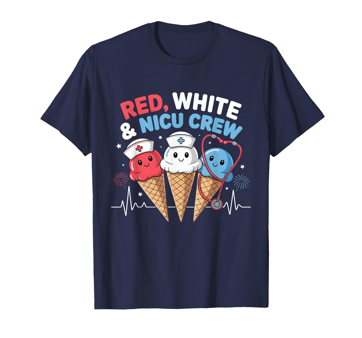 4th Of July Nicu Nurse Crew Ice Cream Summer Women Men T-Shirt