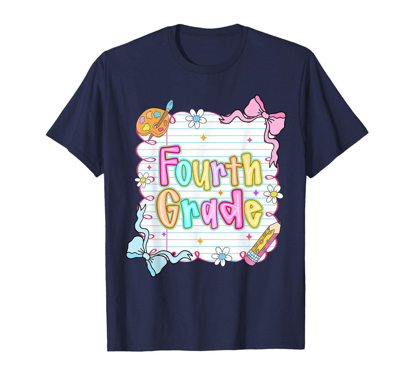 Preppy Fourth Grade Back To School 4th Grade Teachers Girls T-Shirt
