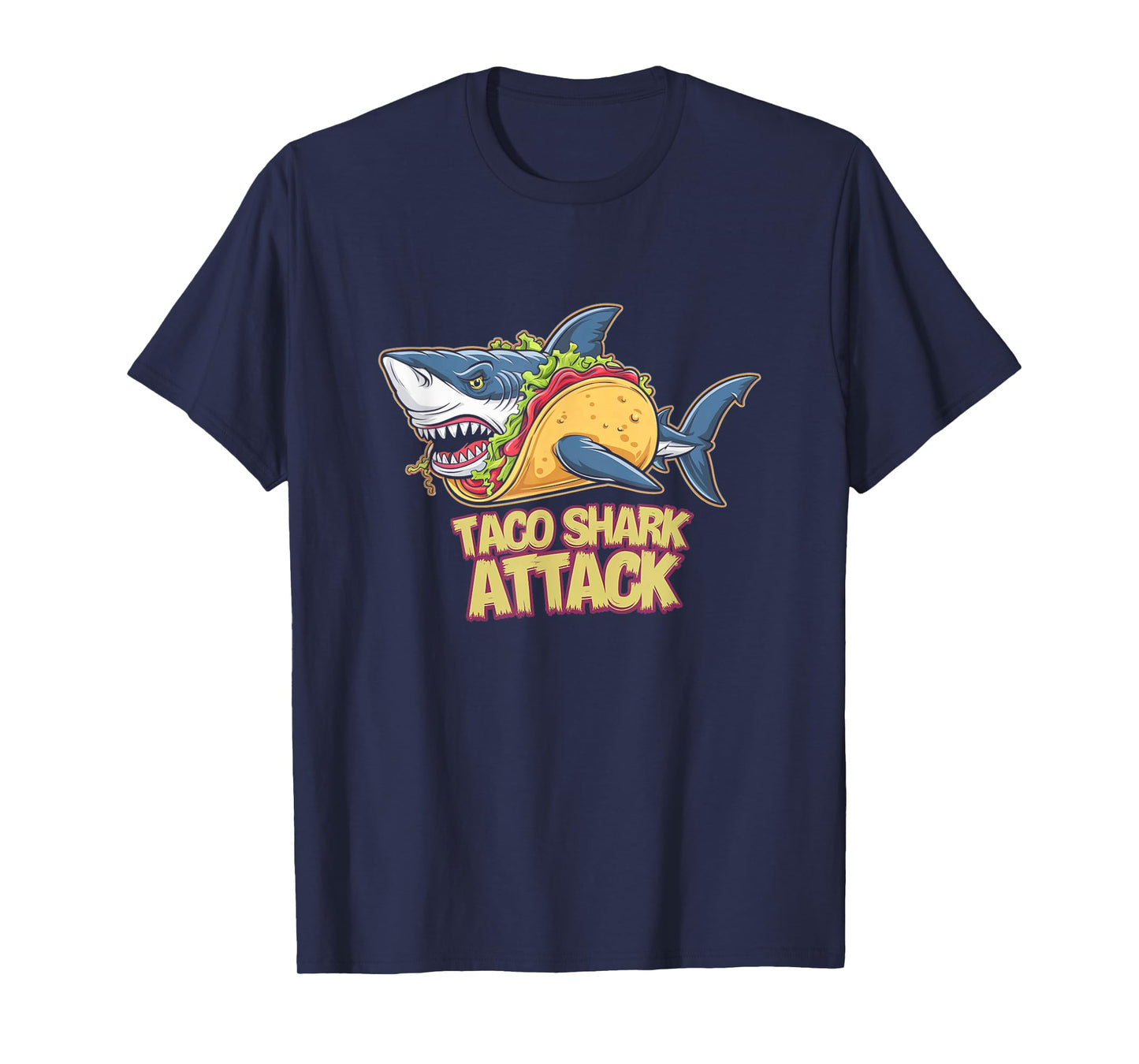 Taco Shark Attack Hilarious Food Pun T-Shirt