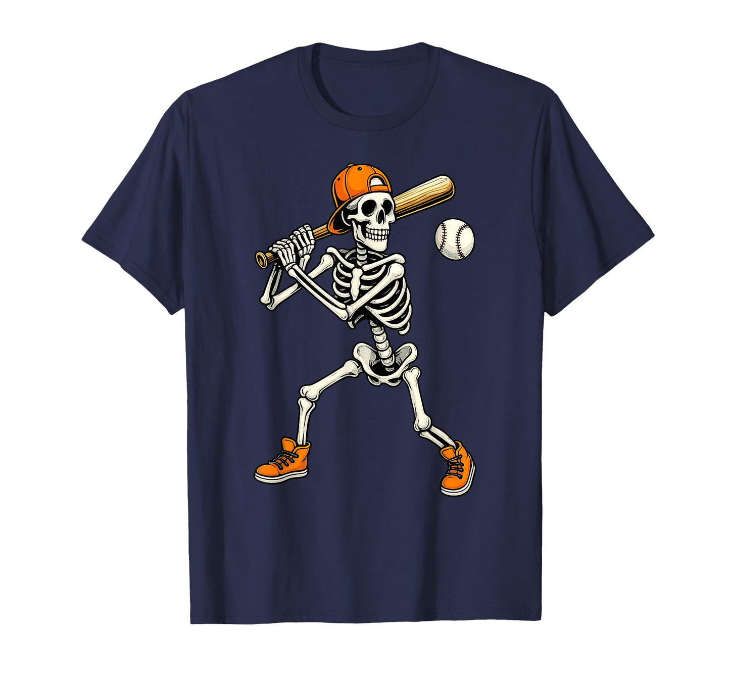Skeleton Baseball Halloween Costume Boys Kids Men T-Shirt