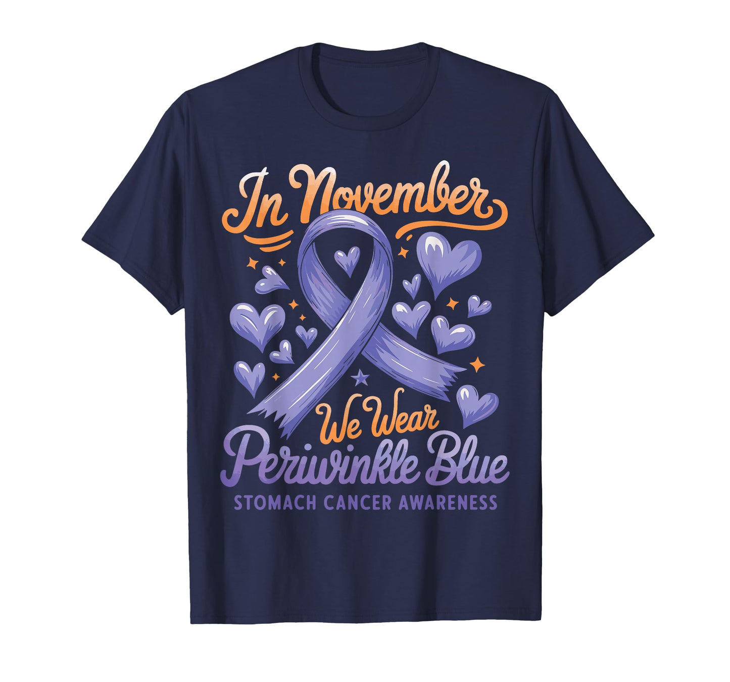 In November We Wear Periwinkle Blue Stomach Cancer Awareness T-Shirt