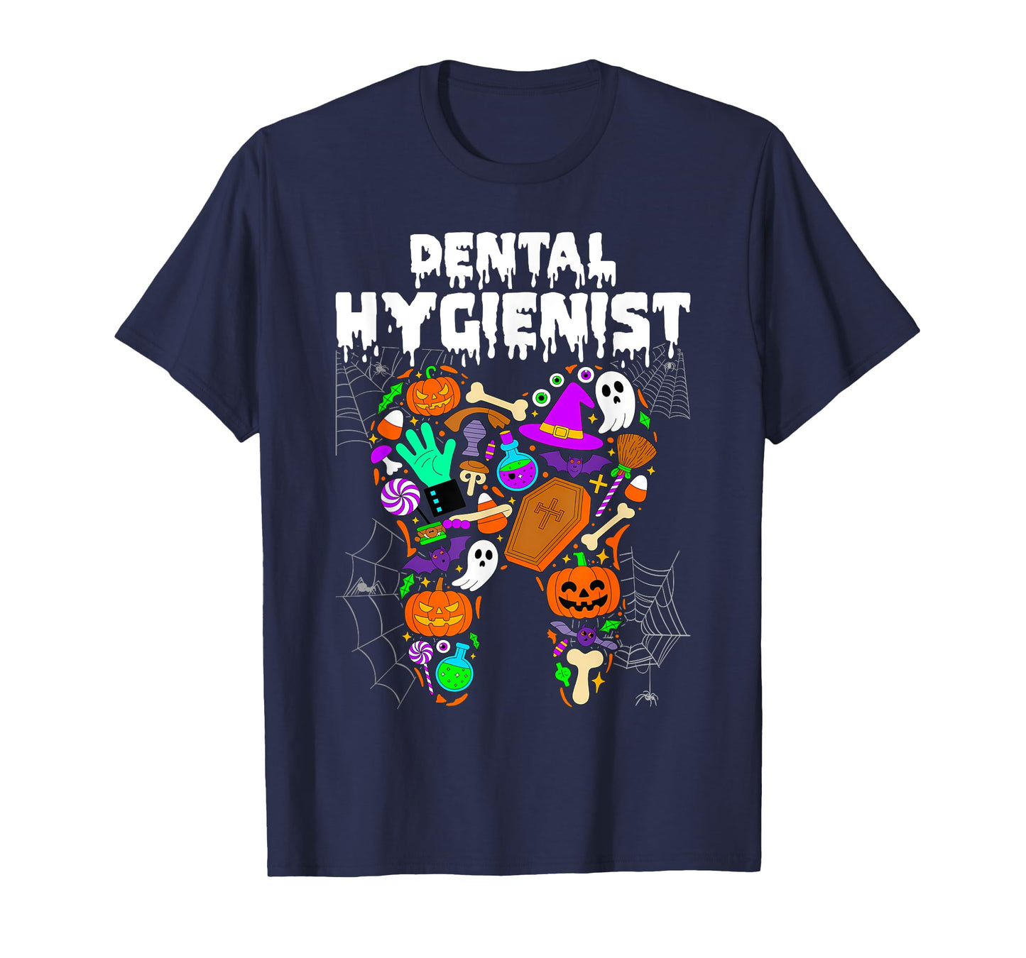 Dental Hygienist Funny Tooth Skeleton Halloween Costumes T-Shirt