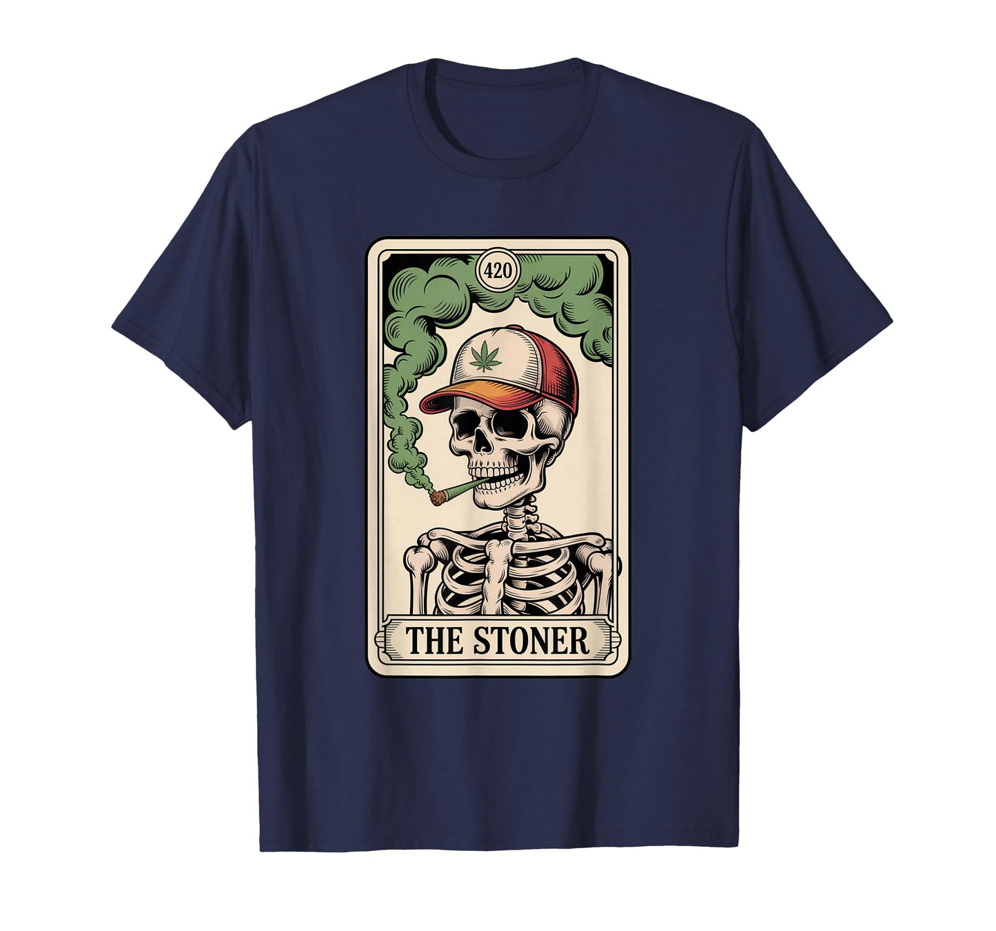 Tarot Card The Stoner Weed Lover Skeleton Cannabis 420 T-Shirt