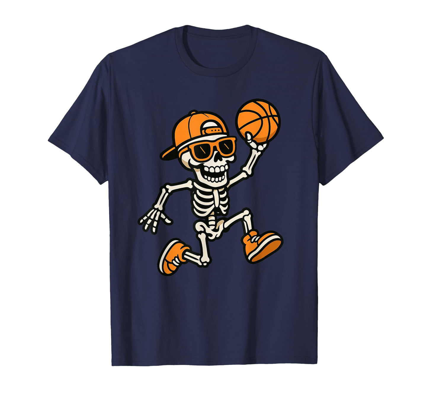 Skeleton Basketball Funny Halloween Costume Men Women Boys T-Shirt