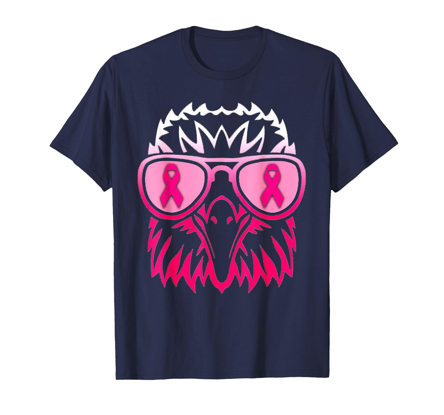 Pink Ribbon Sunglasses Support Breast Cancer Awareness Eagle T-Shirt