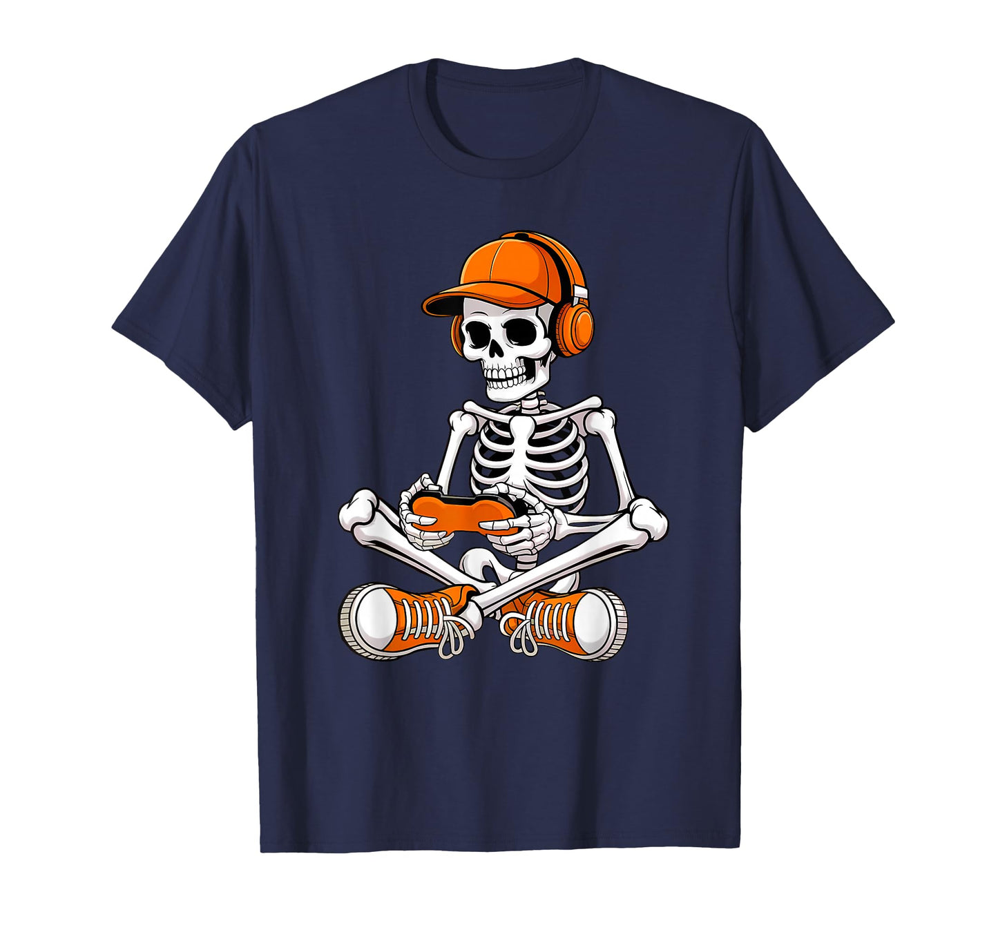 Funny Halloween Skeleton Gamer Video Gaming Boys Men Kids T-Shirt