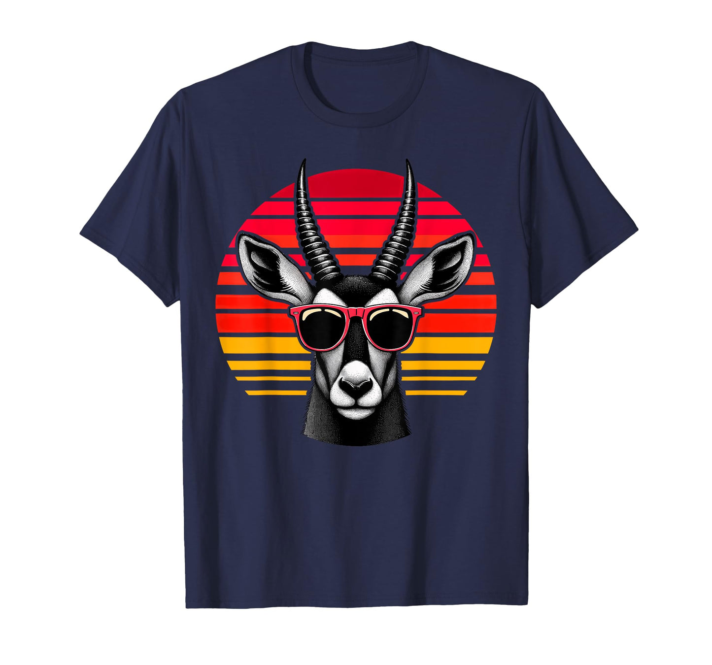 Sable Antelope Retro Vintage Sunset Animal Sunglasses 70s T-Shirt