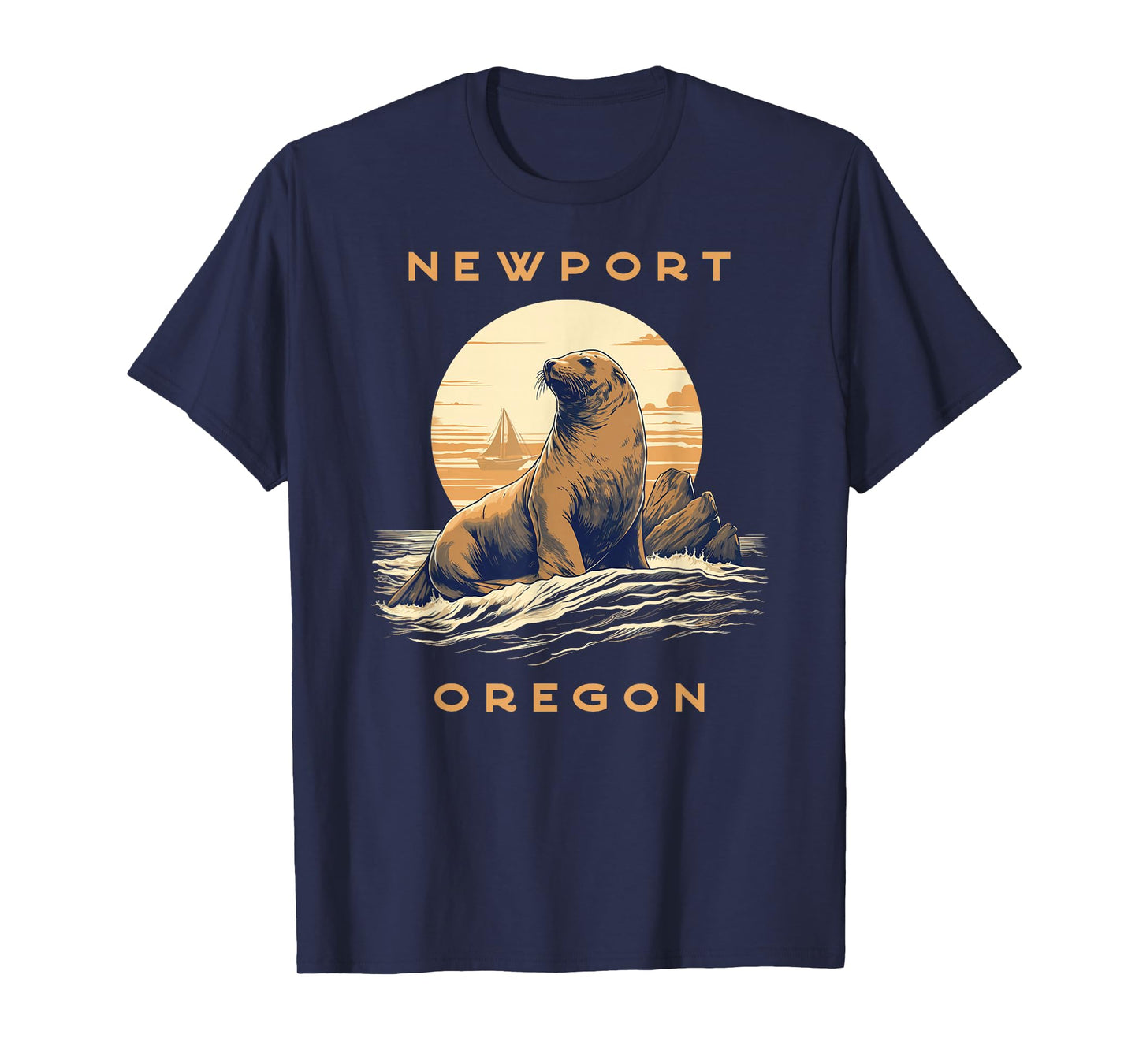 Newport Oregon Vintage Coastal Sea Lion T-Shirt