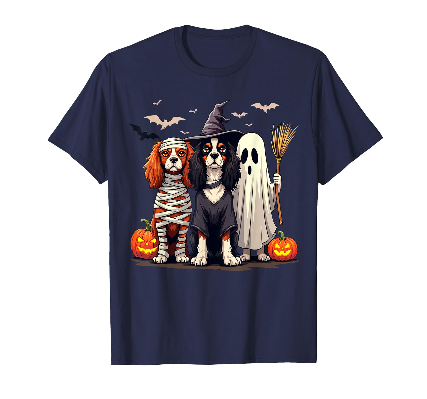 Cavalier King Charles Spaniel Halloween Costume Mum Witch T-Shirt