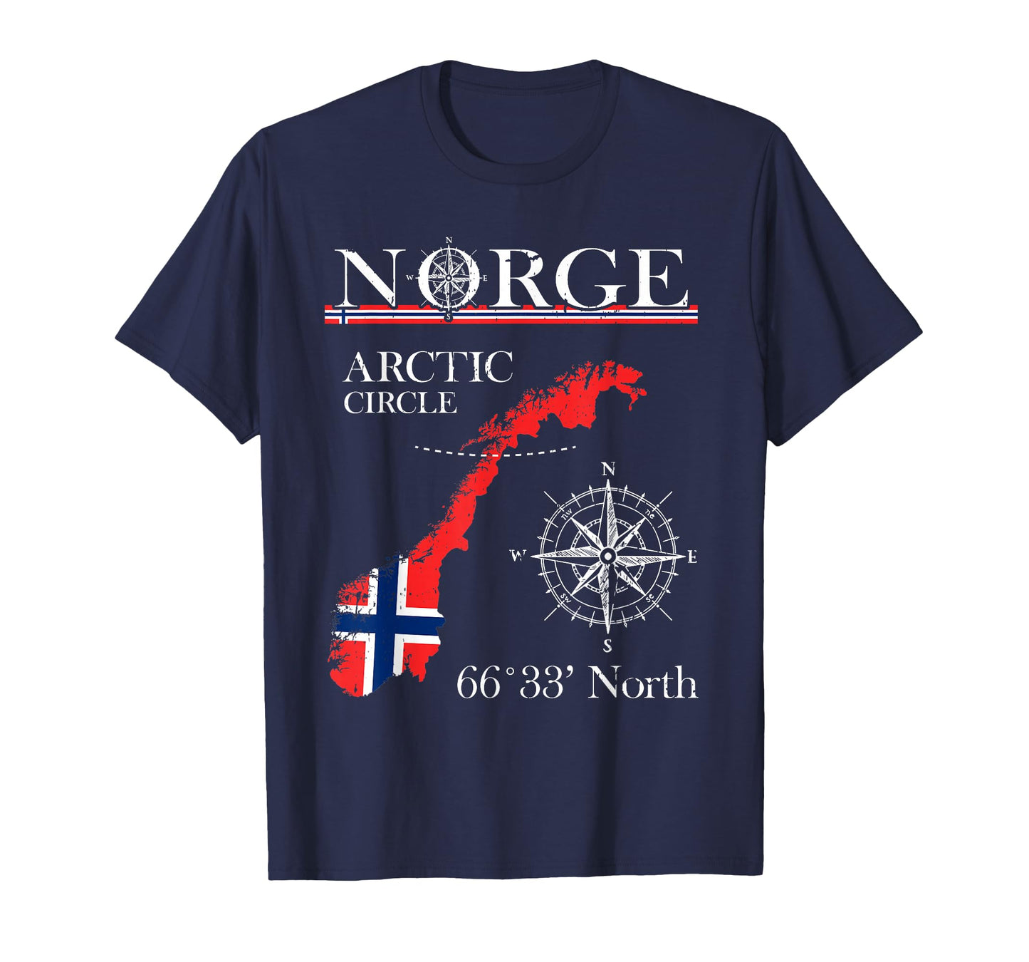 Norge Arctic Circle - Polar North Norway Norwegian Flag T-Shirt