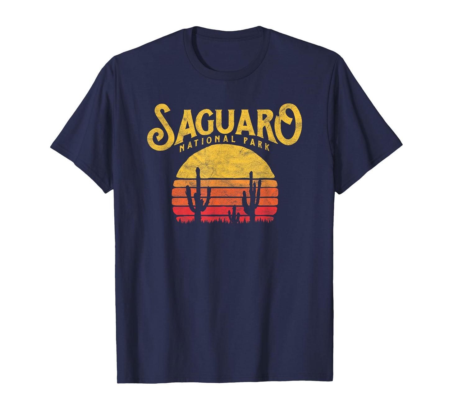 Vintage Saguaro National Park T-Shirt - Retro Cactus & Sun T-Shirt
