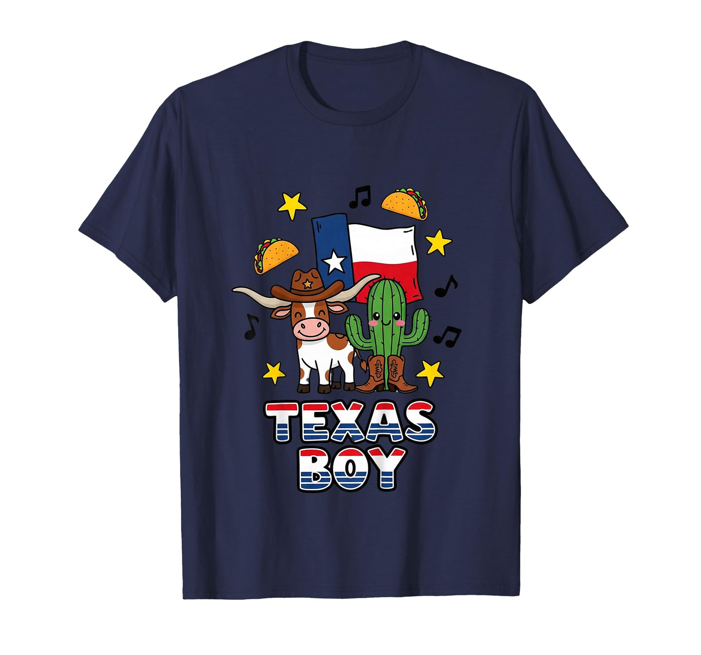 Texas boy Cowboy Cow and Cactus Funny Kids T-Shirt