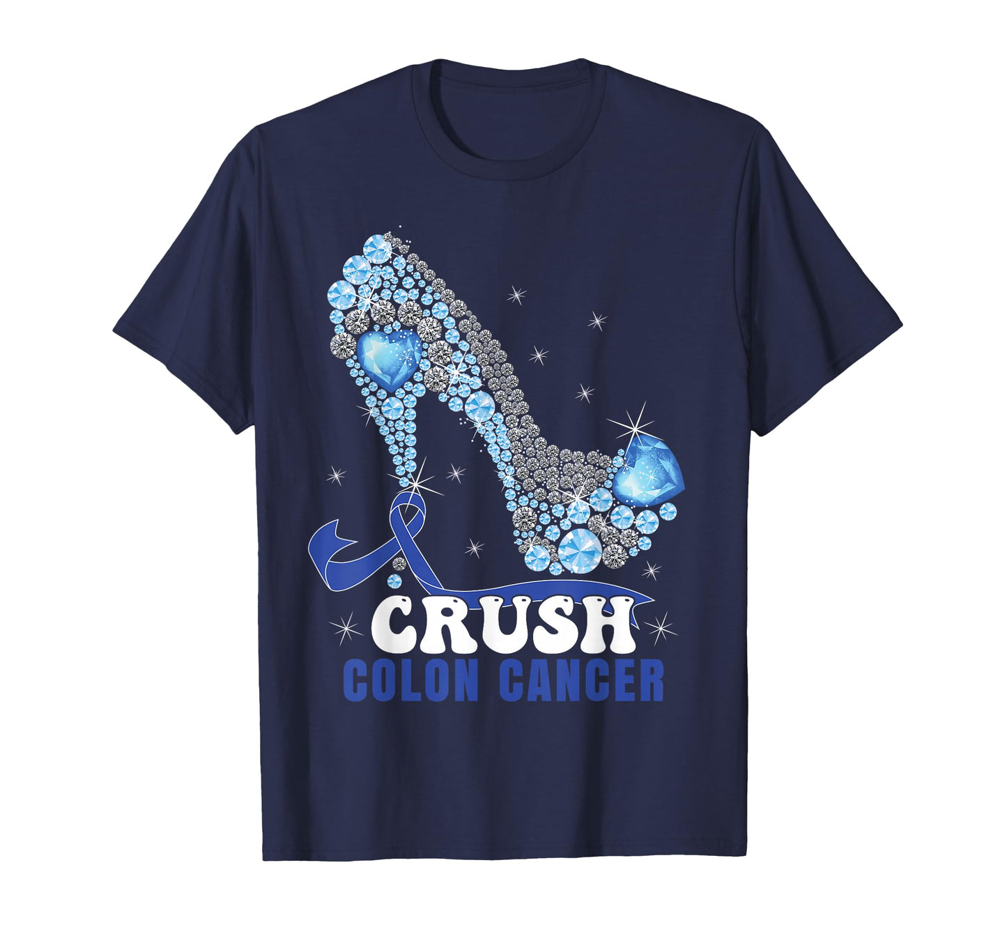 Blue Ribbon Women Colonscopy Colorectal Colon Cancer T-Shirt