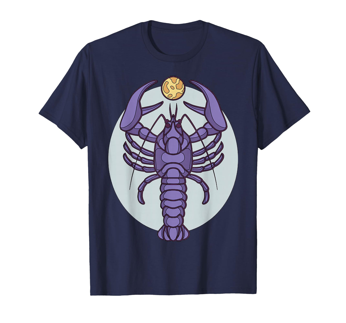 Purple Lobster Illustration For Adults Full Moon T-Shirt