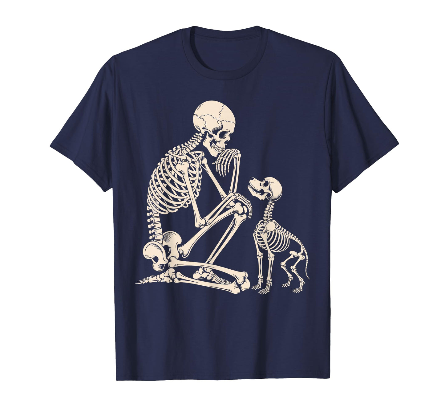 Human Dog Skeleton Graphic T-Shirt