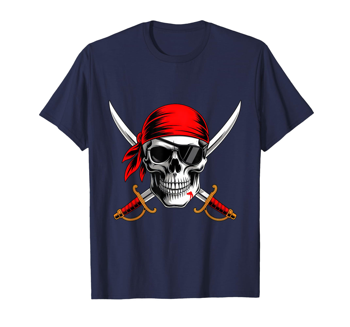 Pirate Flag Skull and Crossbones Skeleton Graphic Halloween T-Shirt