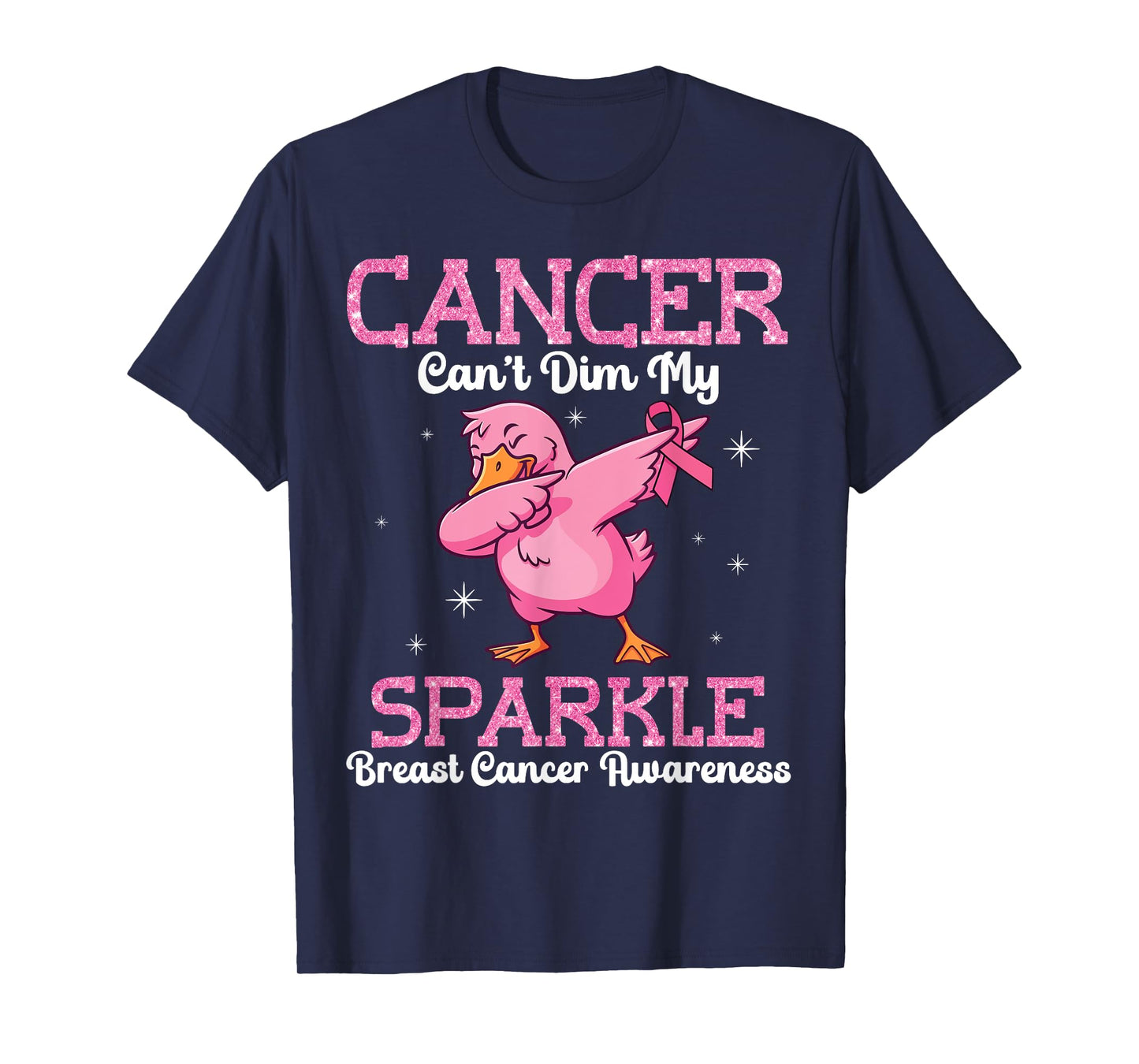 Duck Dabbing Cancer Can’t Dim Me Breast Cancer Awareness T-Shirt