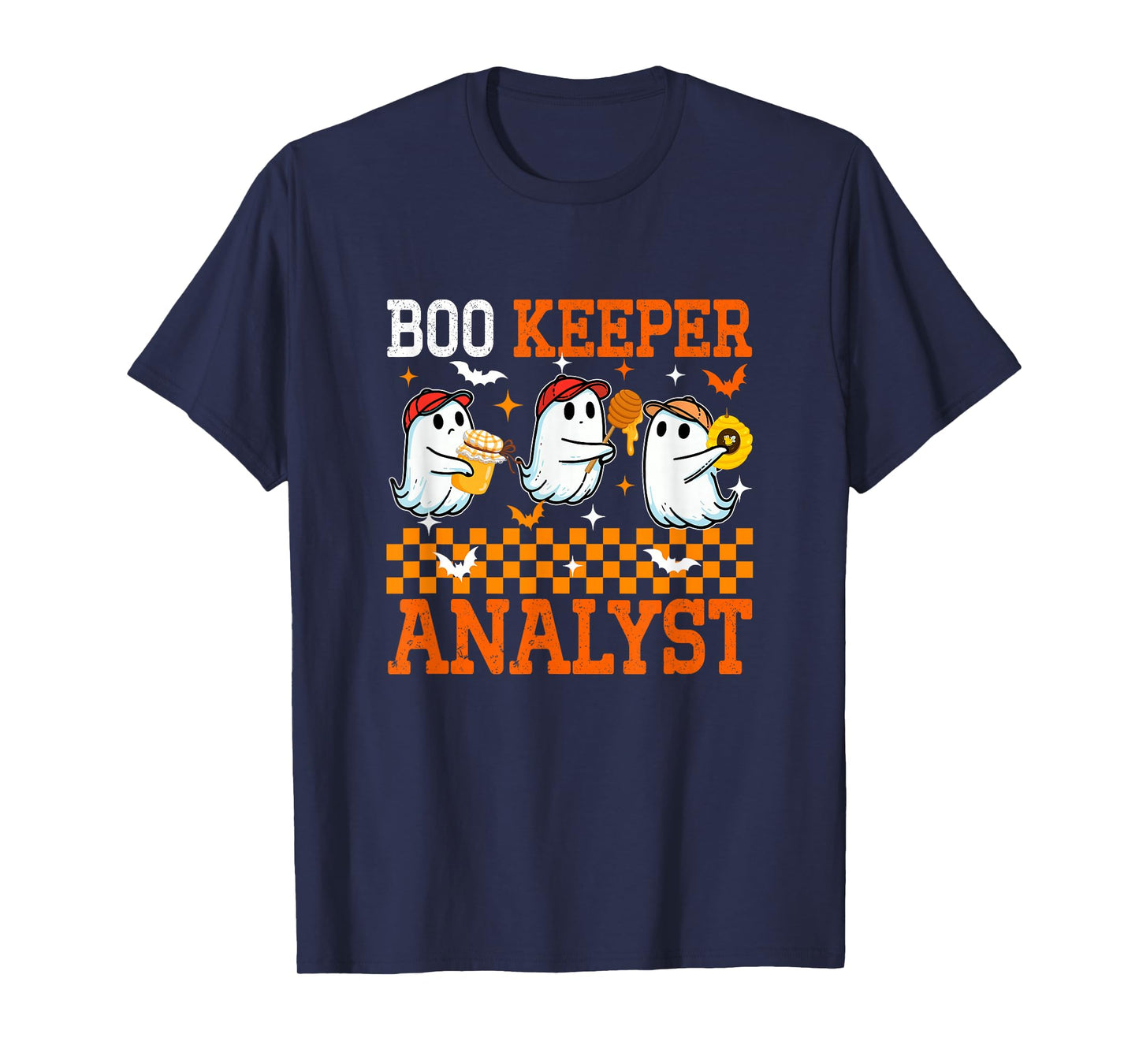 Boo Keeper Analyst Halloween Beekeeper Job Three Cute Boos T-Shirt