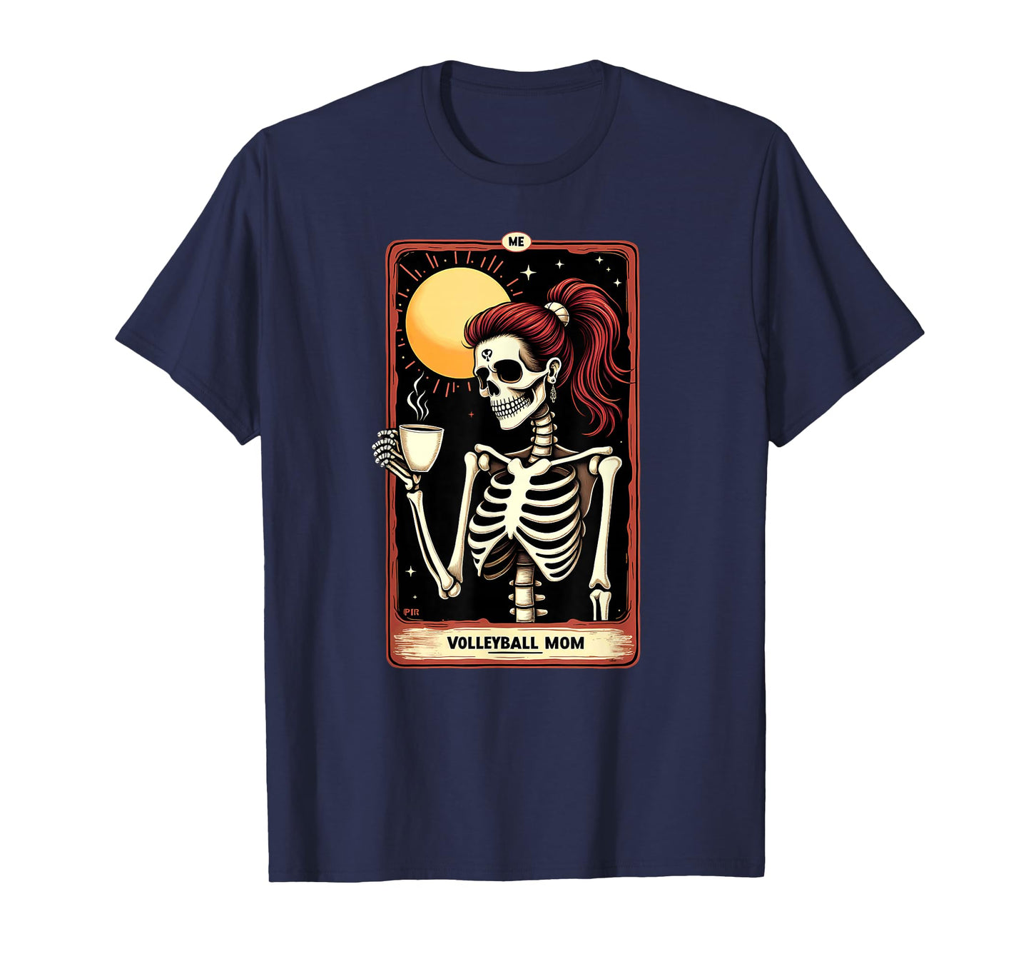 Gothic Tarot Card Skeleton Volleyball Mom Coffee T-Shirt