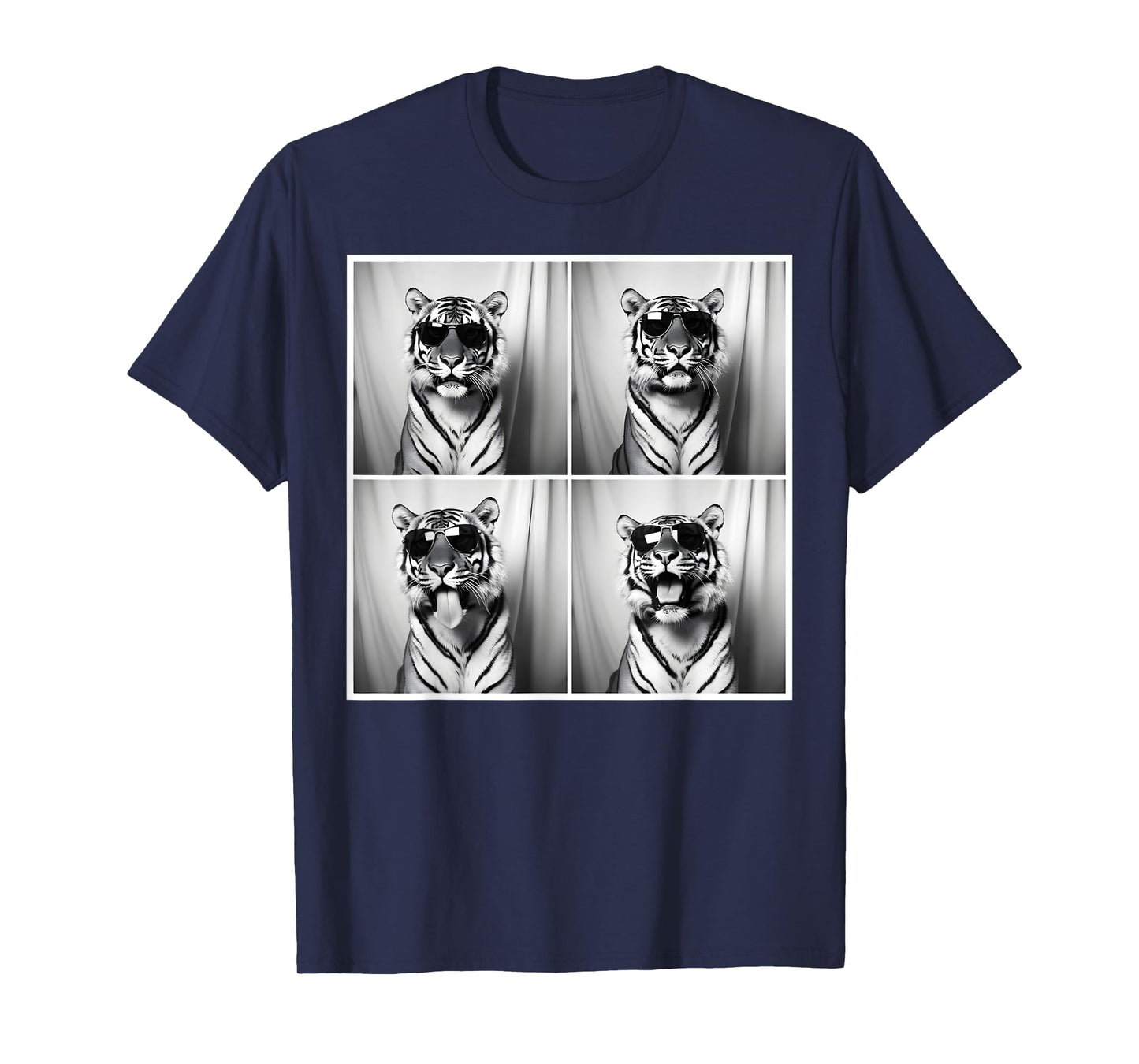 Tiger With Sunglasses Snapshot Funny Wild Animal Photo Booth T-Shirt