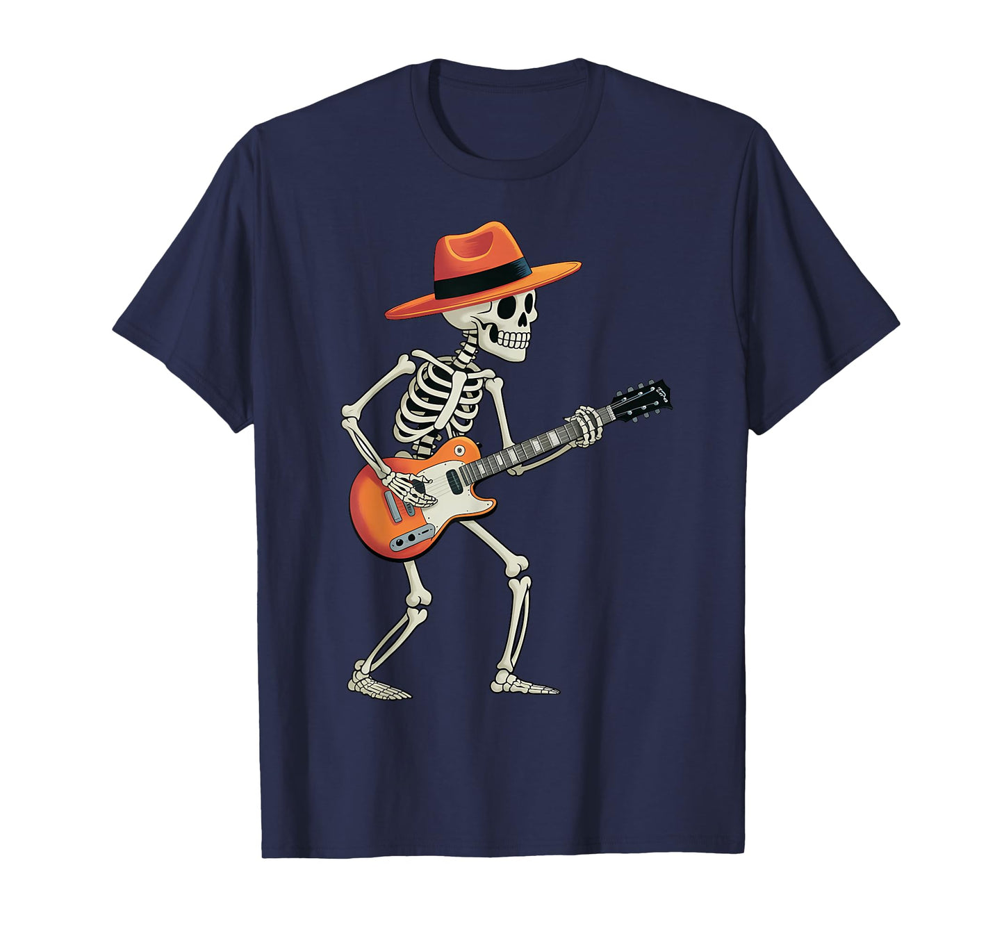 Bass Guitar Skeleton Rocker Guitarist Men Kid Boy Halloween T-Shirt