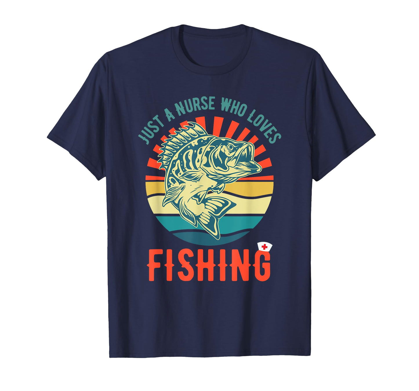 Just a Nurse Who Loves Fishing Retro Fisherman Gifts T-Shirt
