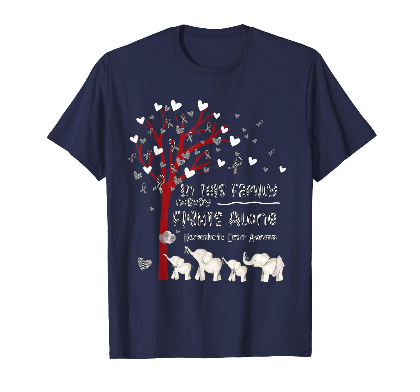 In This Family Nobody Fights Alone Neuroendocrine Cancer T-Shirt