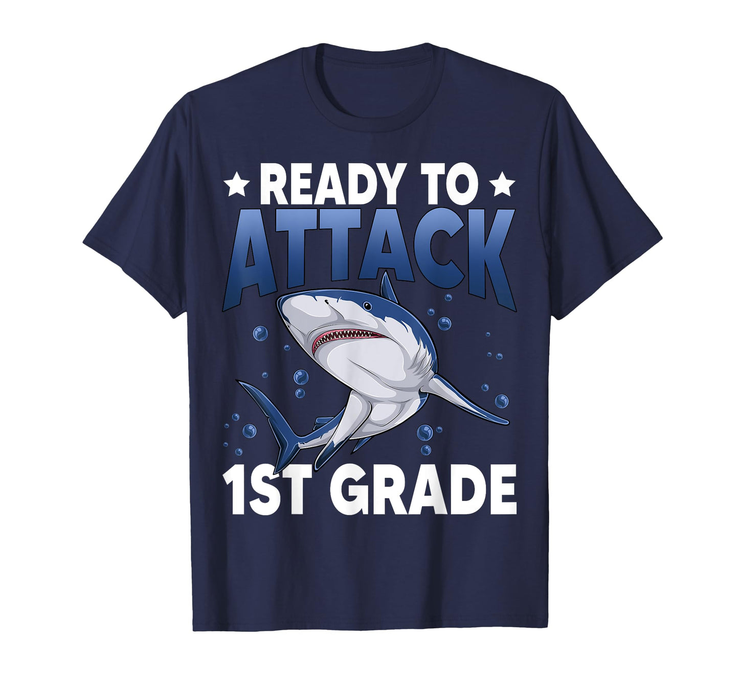 Ready To Attack 1st Grade Shark First Grade Teacher Student T-Shirt
