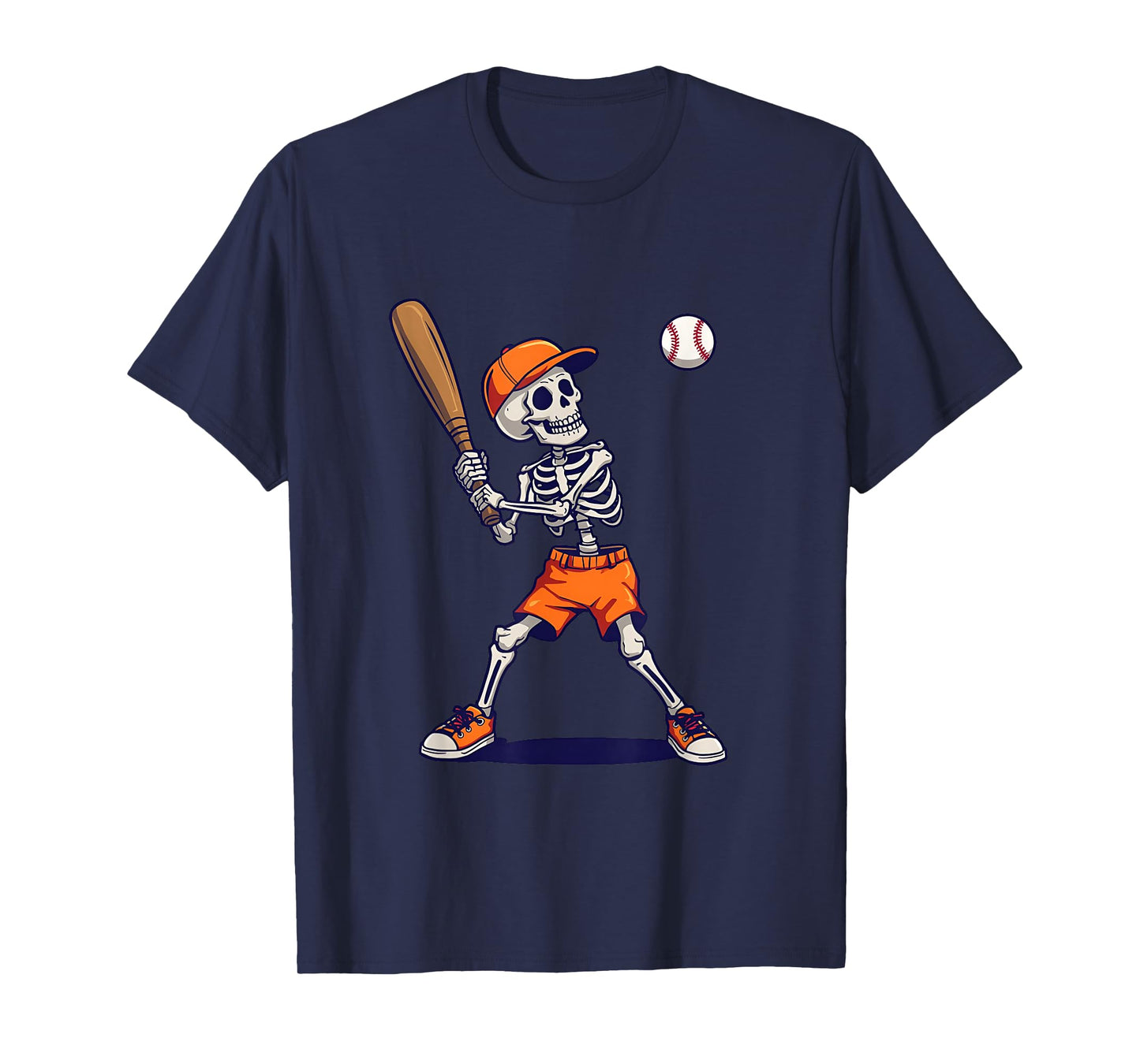 Skeleton Baseball Halloween Funny Spooky Player Baseball T-Shirt