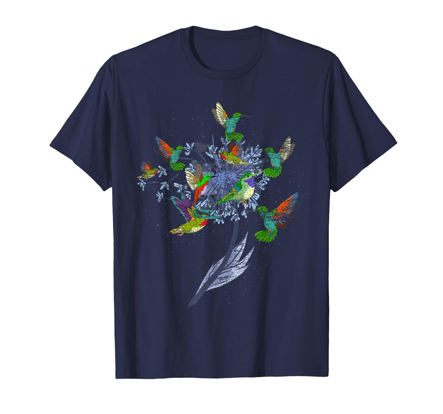 Vintage Nature Animal Bird Lover Flowers Pretty Hummingbird T-Shirt