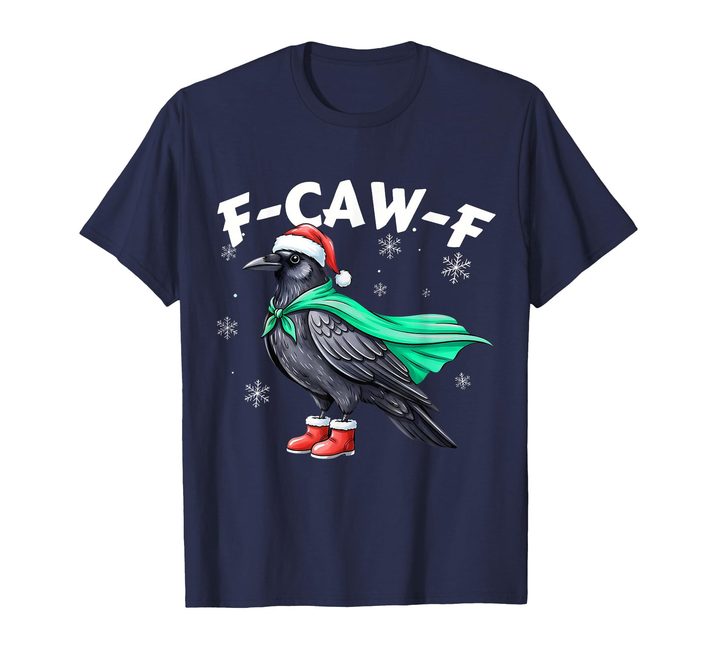 F-Caw-F Black Crow Bird Retro Vintage Christmas T-Shirt