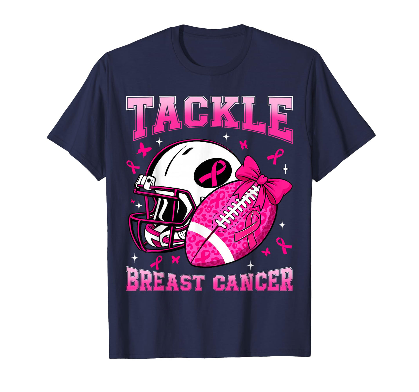 Tackle Breast Cancer Football Pink Ribbon Breast Cancer T-Shirt