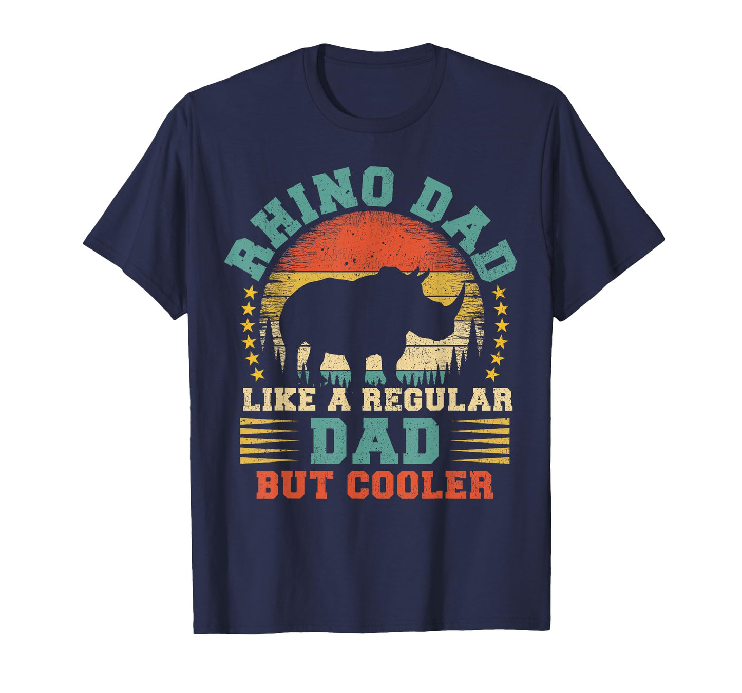 Vintage Rhino Dad Like A Regular Dad Rhino Father's Day T-Shirt