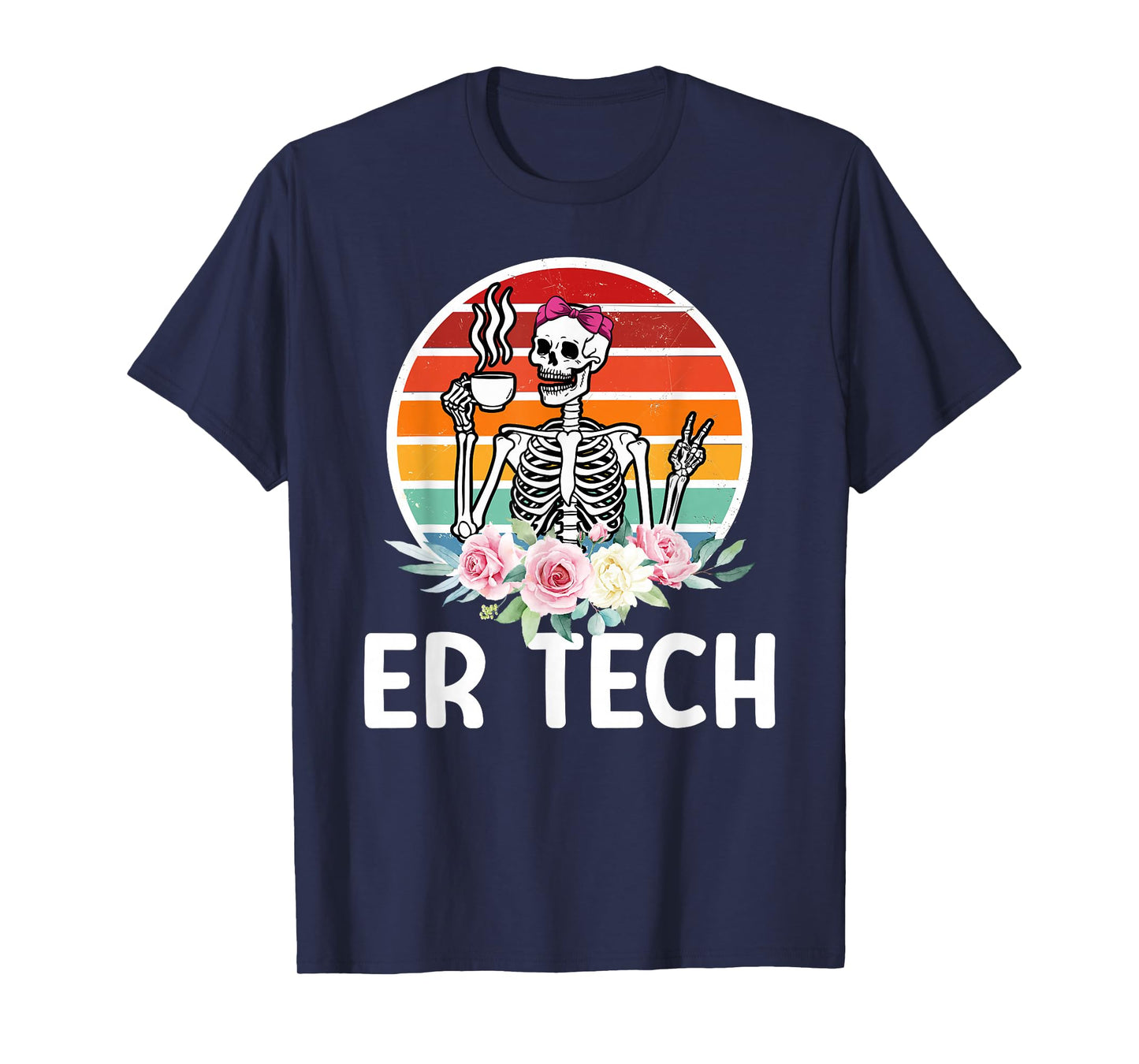 ER Tech Skeleton Emergency Room Tech Emergency Technician T-Shirt