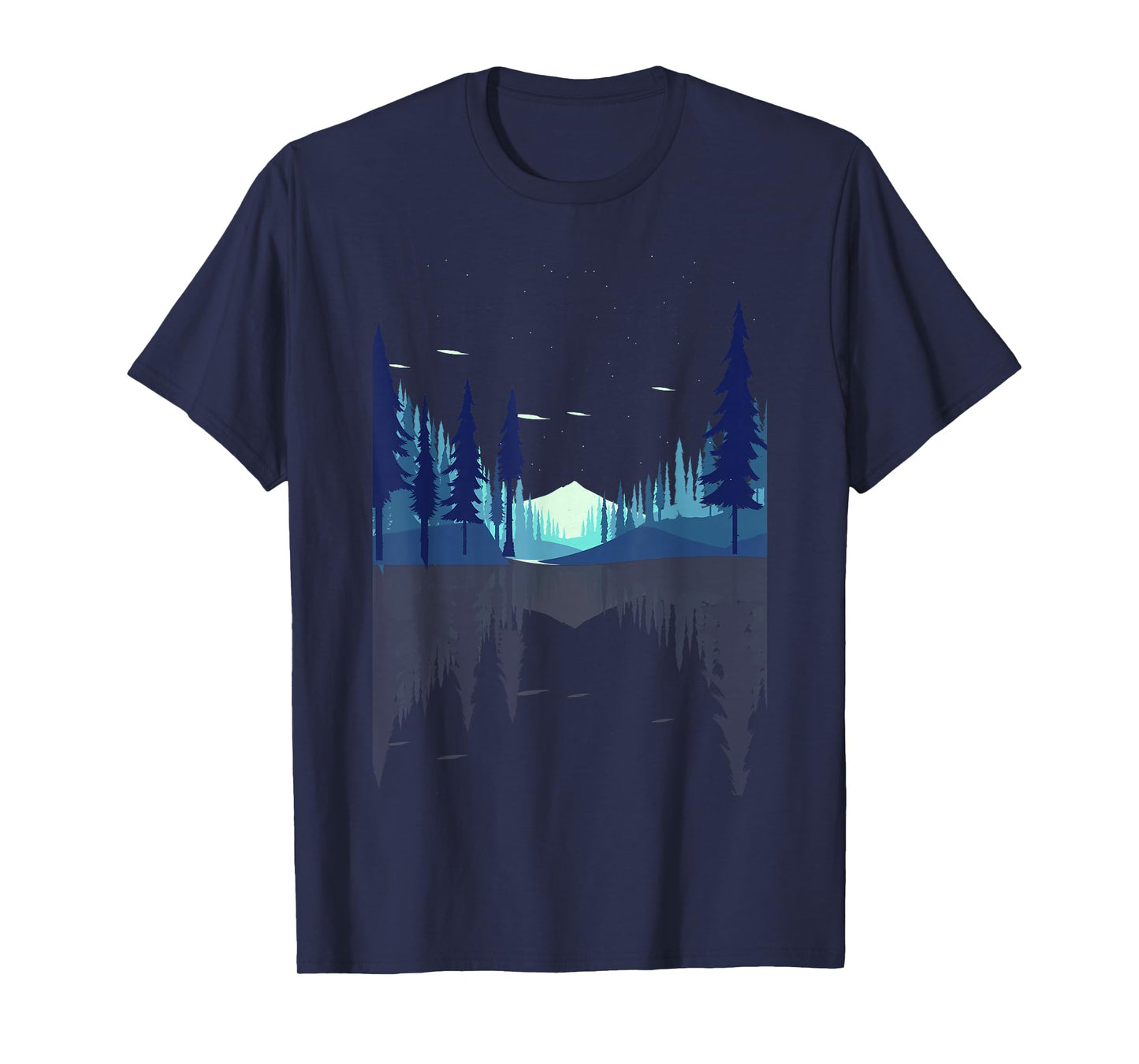 Moonlight Mountains Nature Trees Wildlife Forest Hiking T-Shirt
